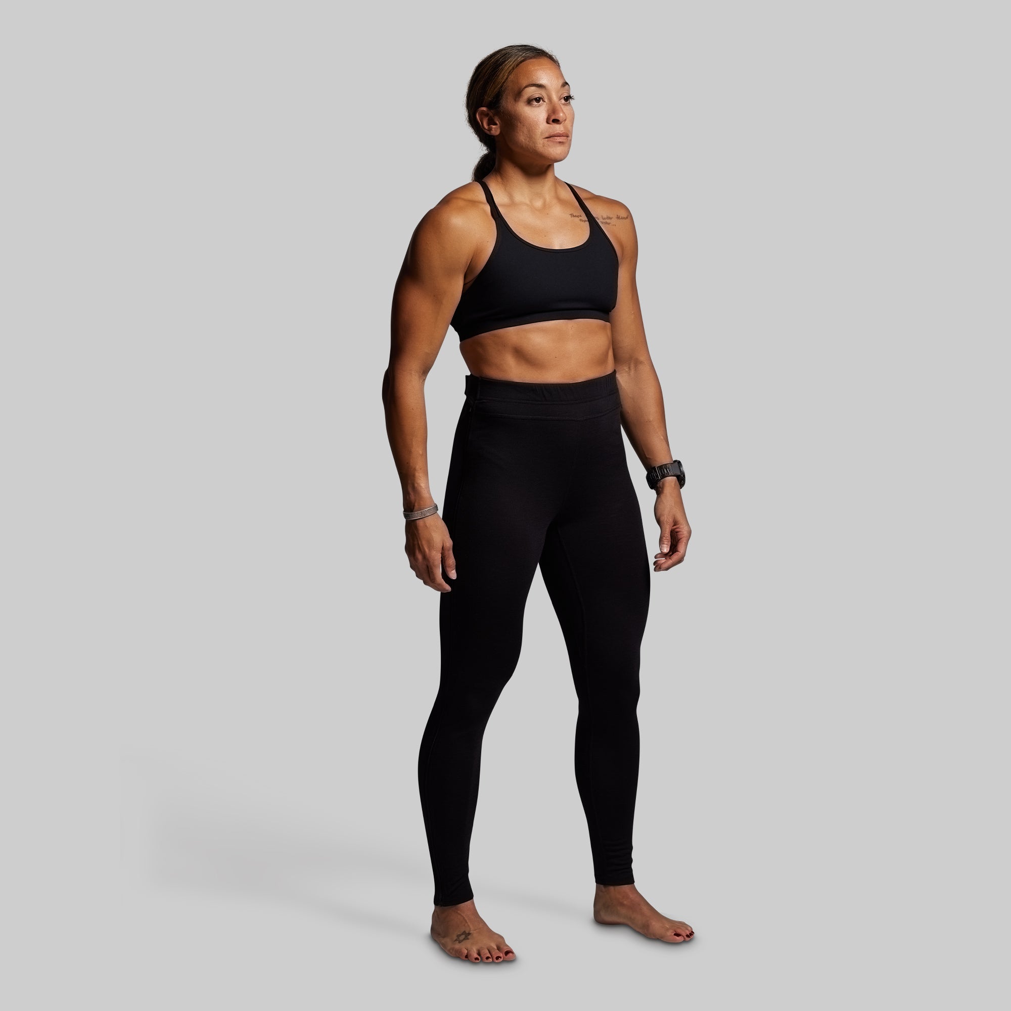 Women's Ridgeline Merino Full Zip Bottom 165 (Black) - Image 7