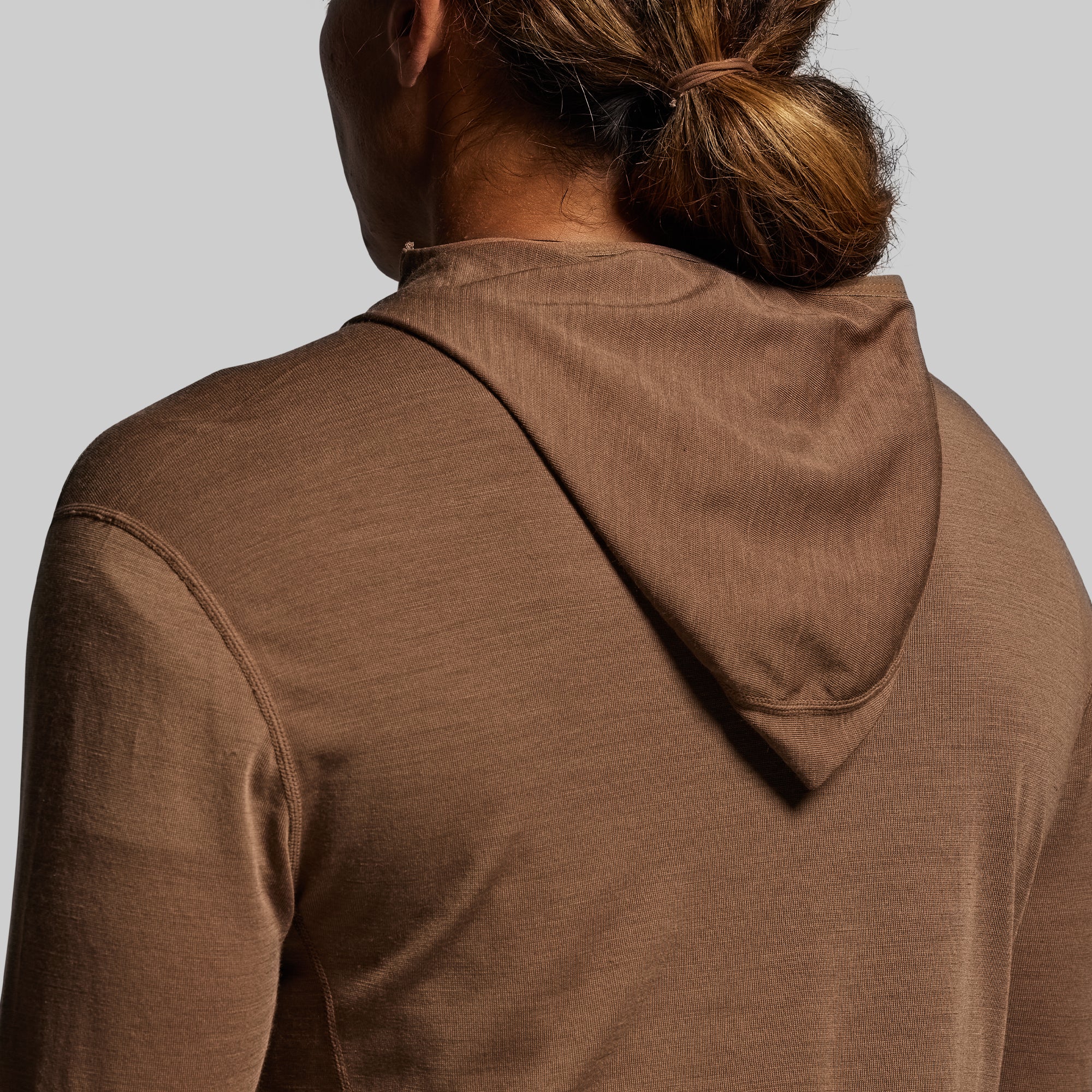 Women's Ridgeline Merino Half Zip Hoodie 165 (Coyote Brown) - Image 4