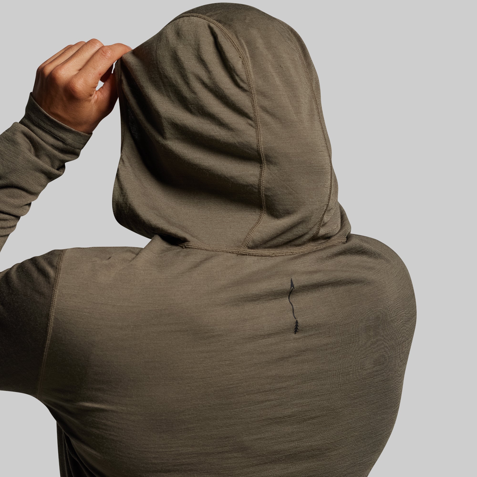 Women's Ridgeline Merino Half Zip Hoodie 165 (OD Green) - Image 5