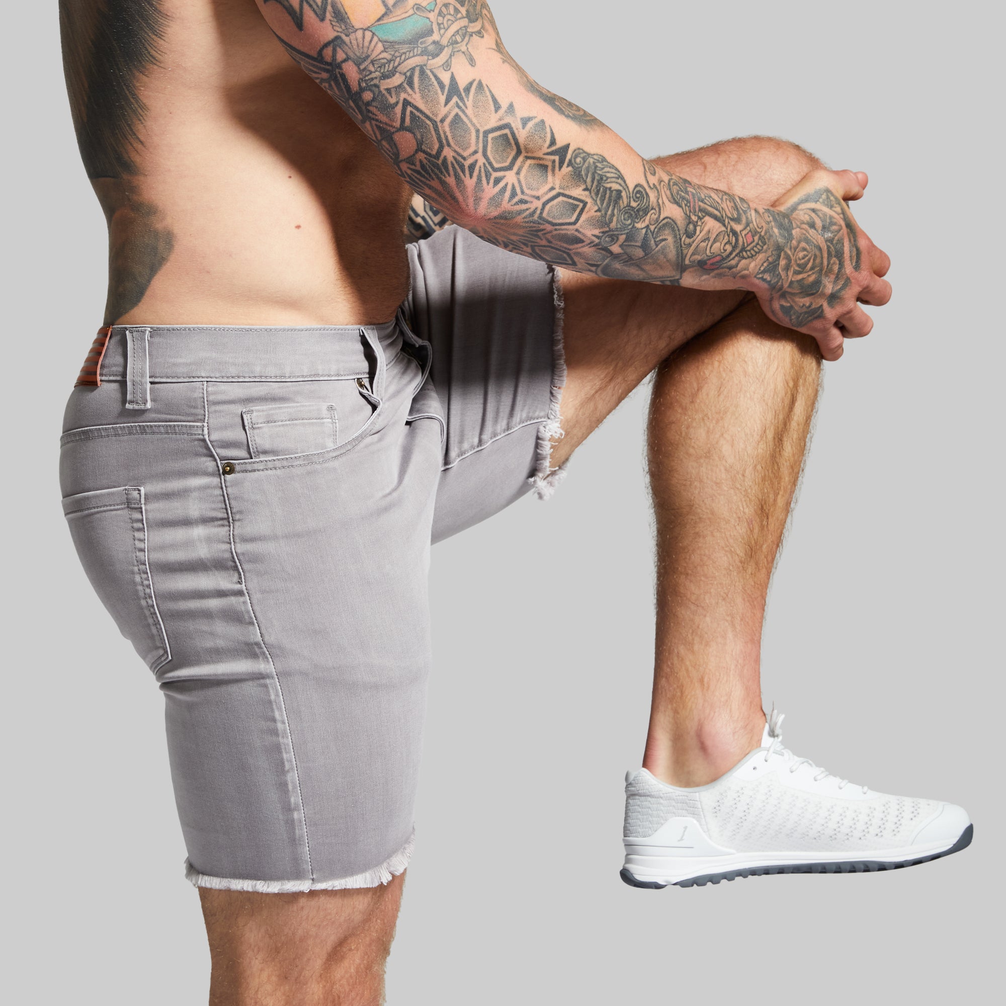 FLEX Stretchy Jort 7 (Grey) - Image 4