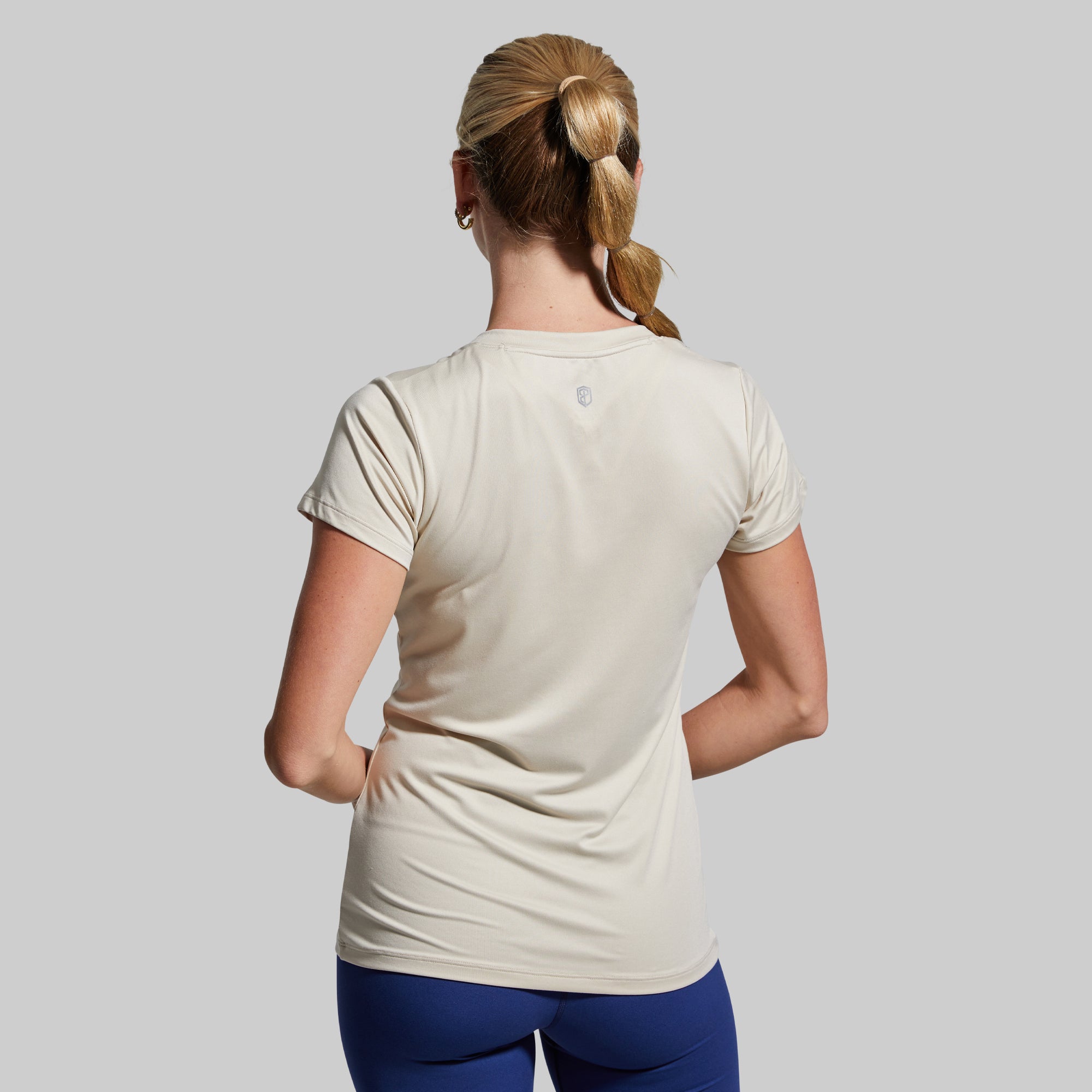 Athleisure Short Sleeve V-Neck (Oatmeal) - Image 2
