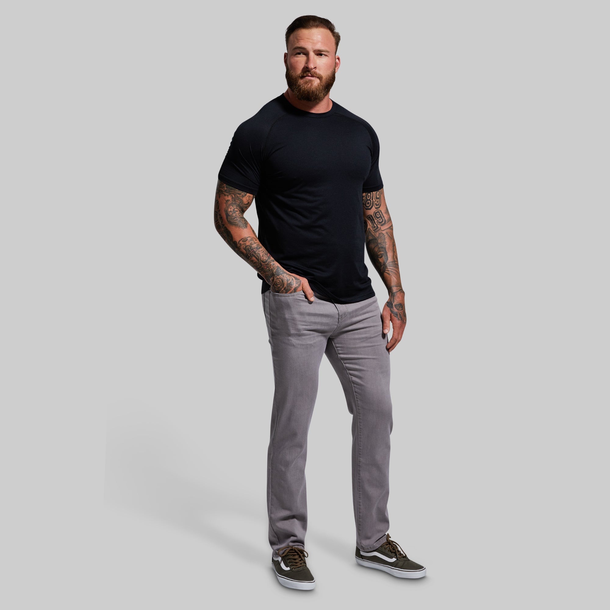 FLEX Stretchy Athletic Fit Jean (Grey) - Image 6