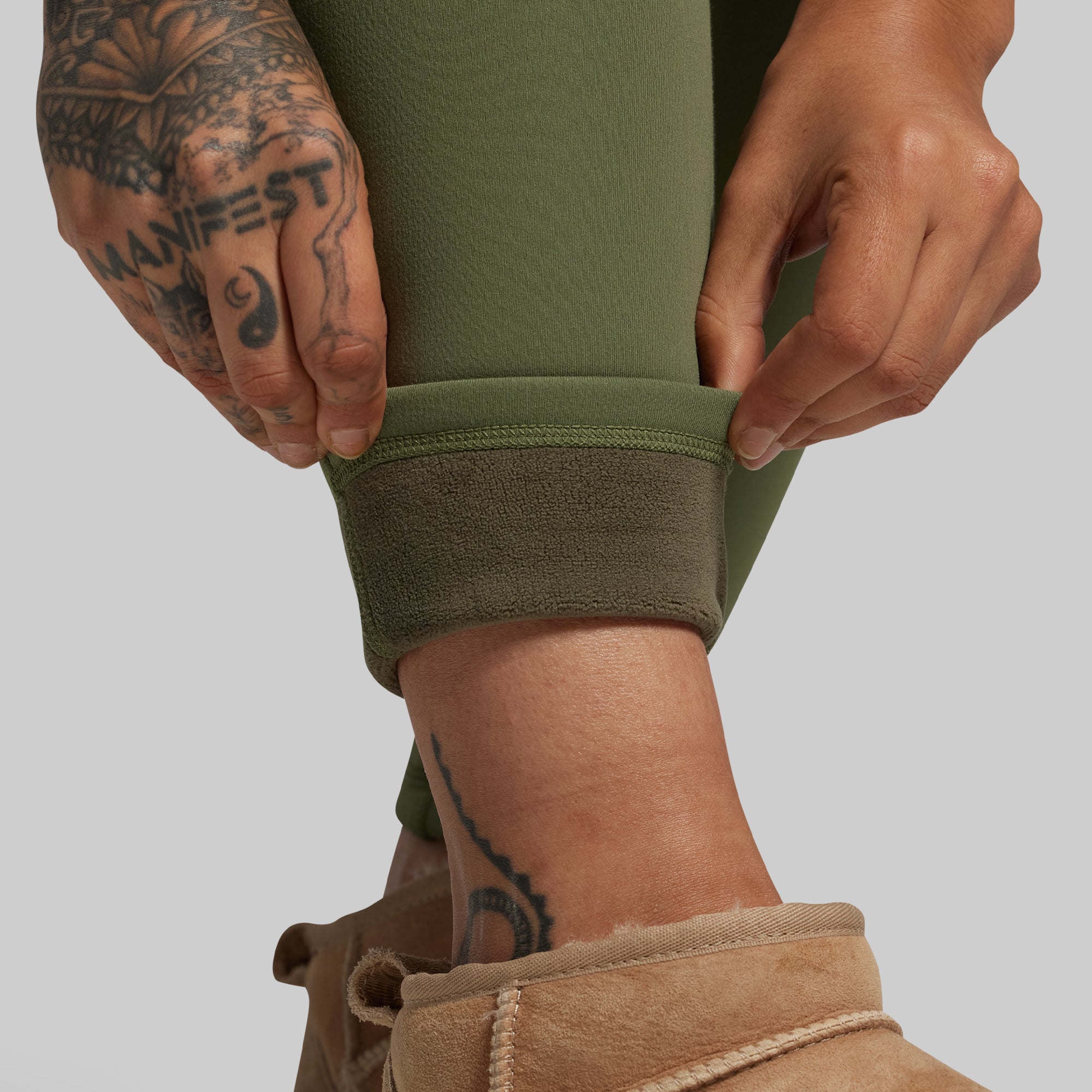 Fleece Lined Legging (Deep Green) - Image 2