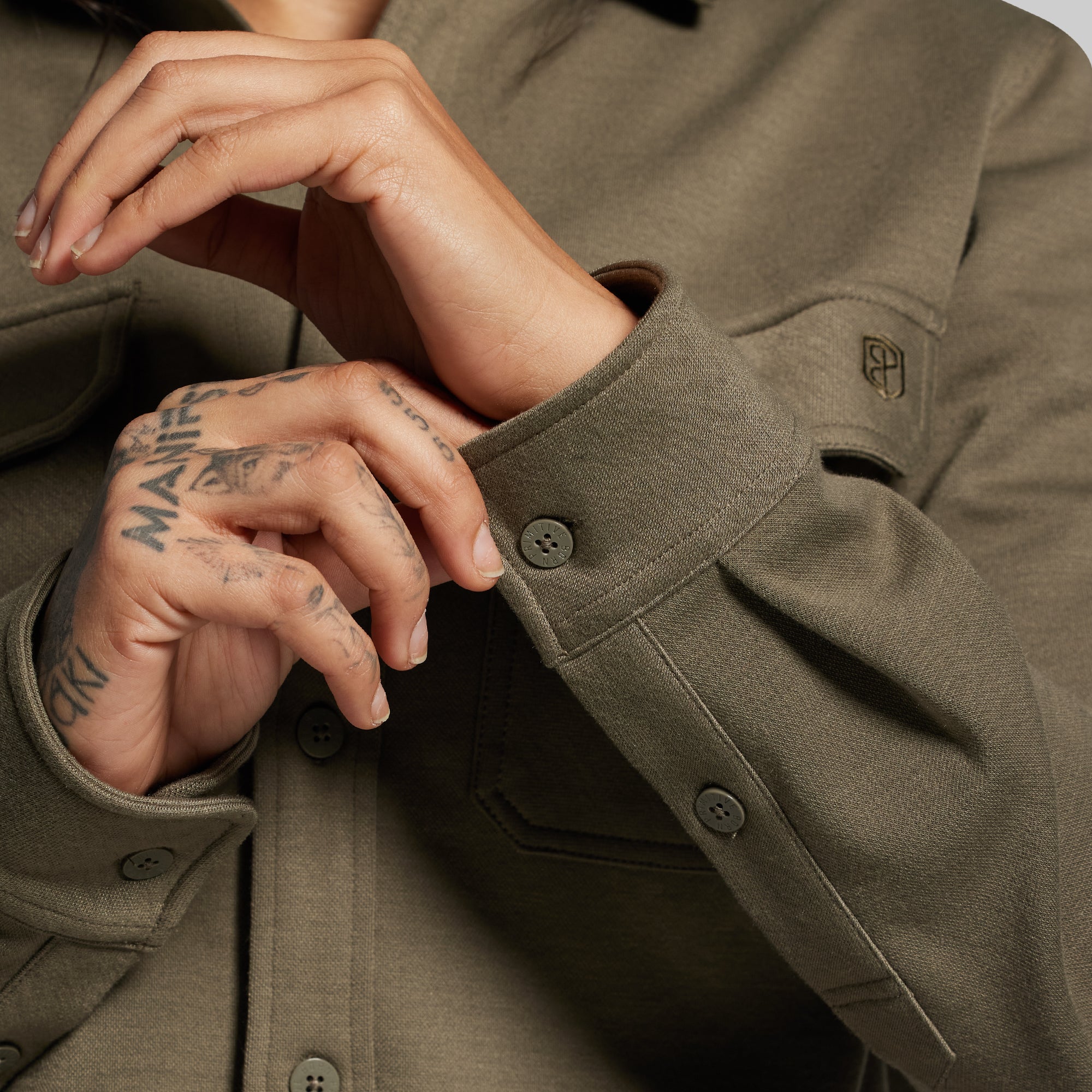 Woodsman Stretchy Flannel (OD Green) - Image 6