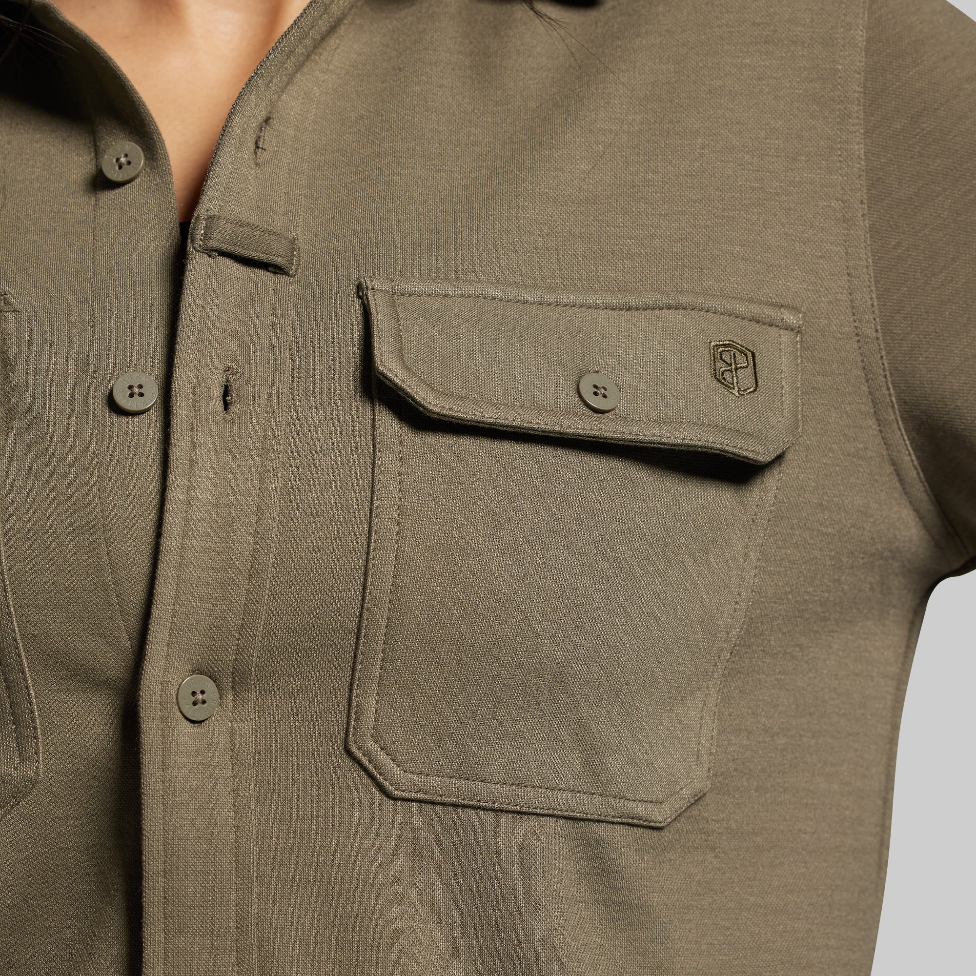 Woodsman Stretchy Flannel (OD Green) - Image 5