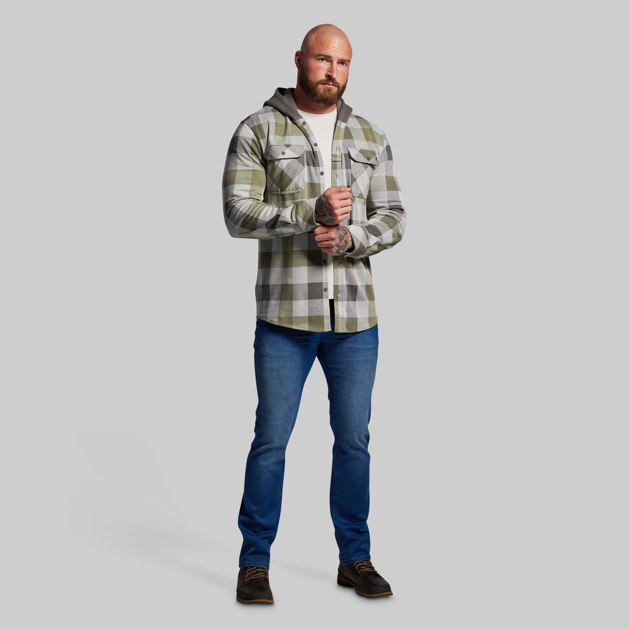 Hooded Woodsman Stretchy Flannel (Creekside) - Image 9