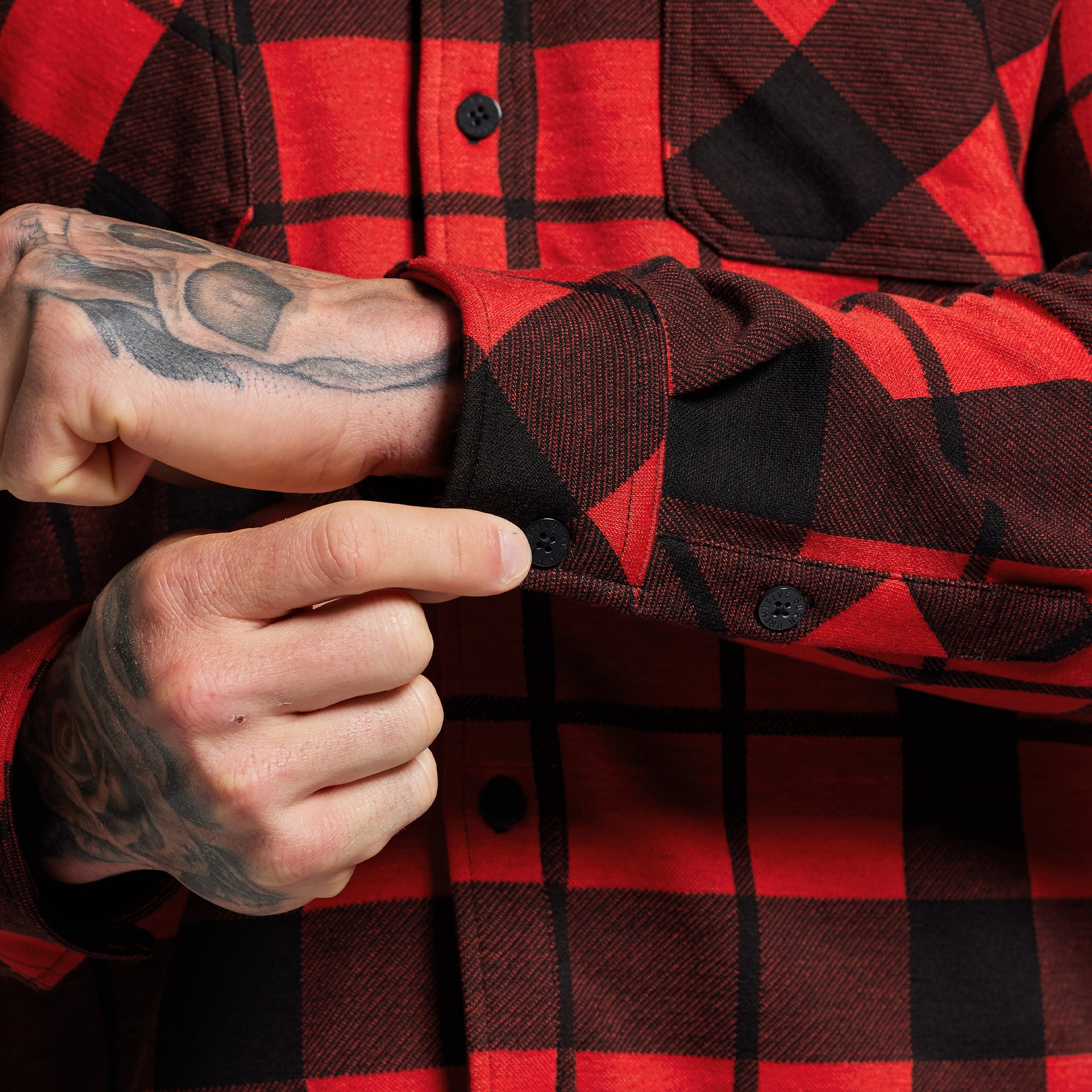 Woodsman Stretchy Flannel (Deep Red/Black) - Image 7