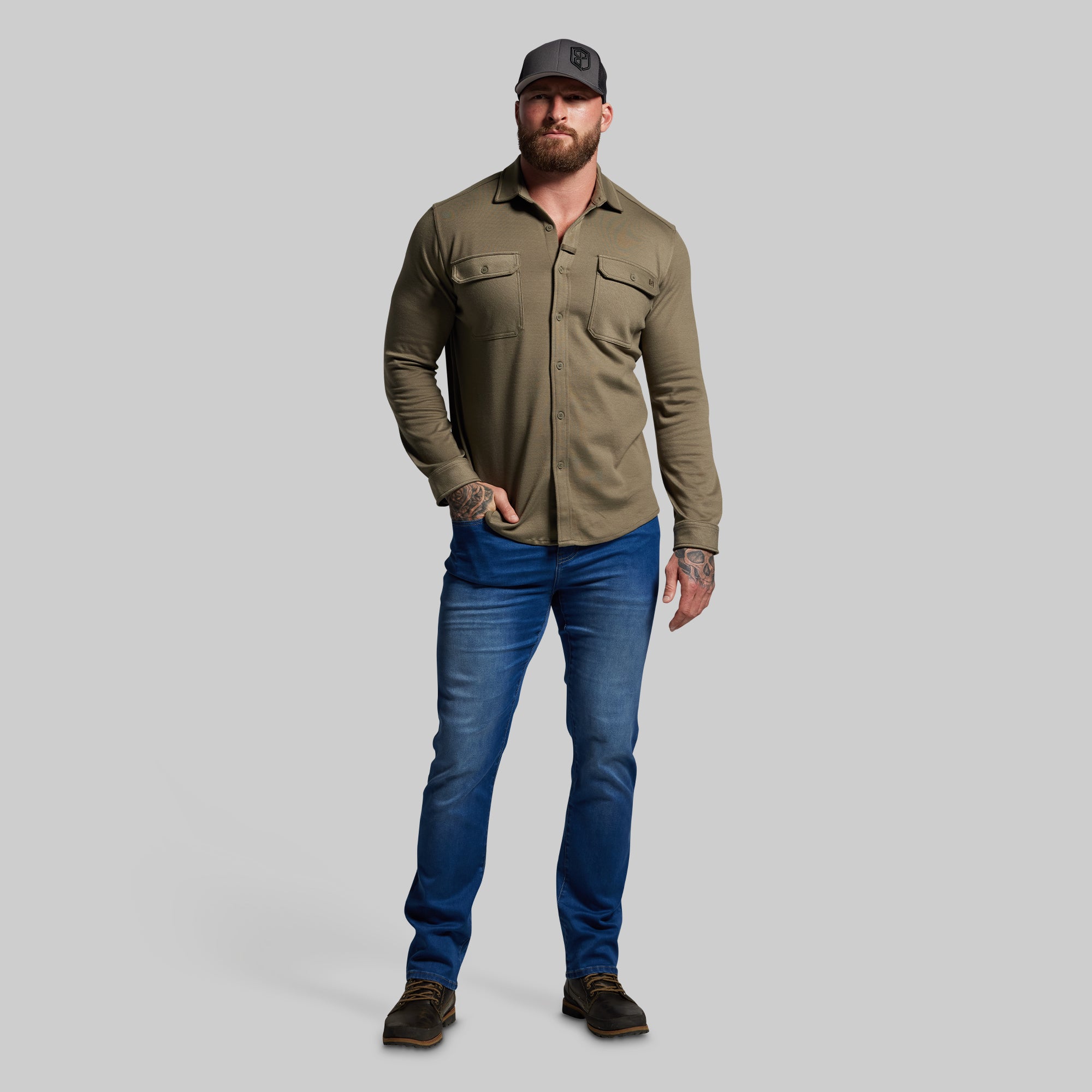 Woodsman Stretchy Flannel (OD Green) - Image 8