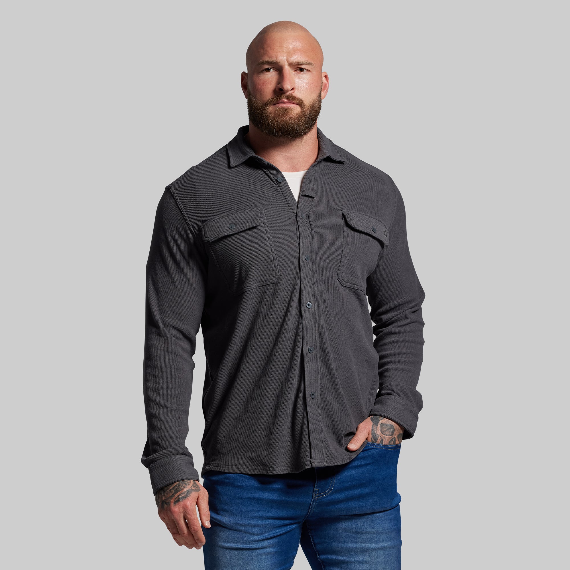 Woodsman Stretchy Corduroy (Gunmetal) - Image 2