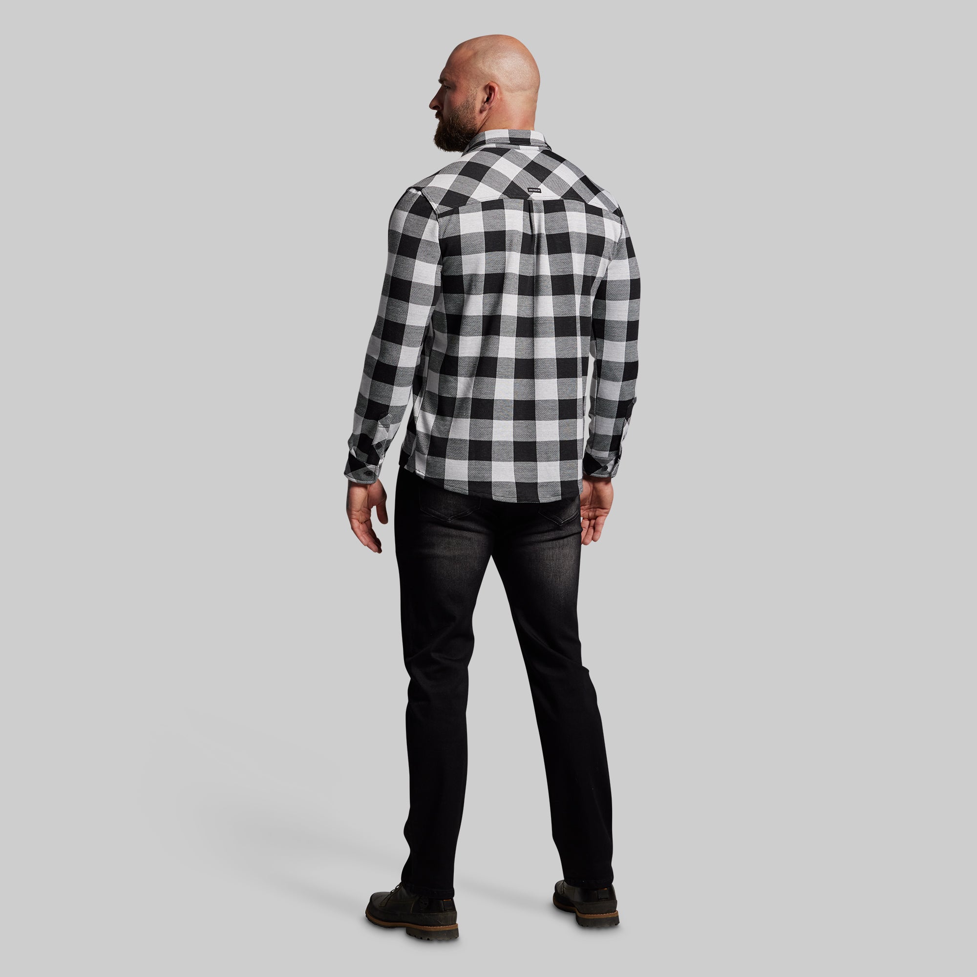 Woodsman Stretchy Flannel (White/Black) - Image 9