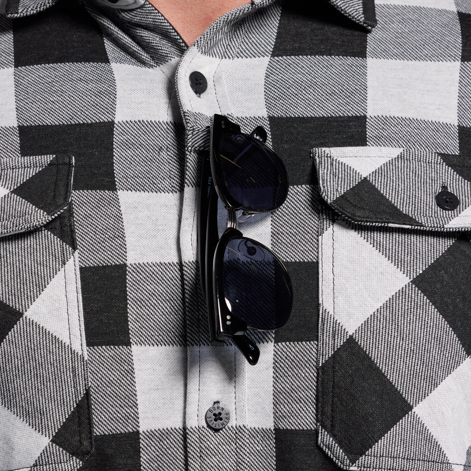 Woodsman Stretchy Flannel (White/Black) - Image 7