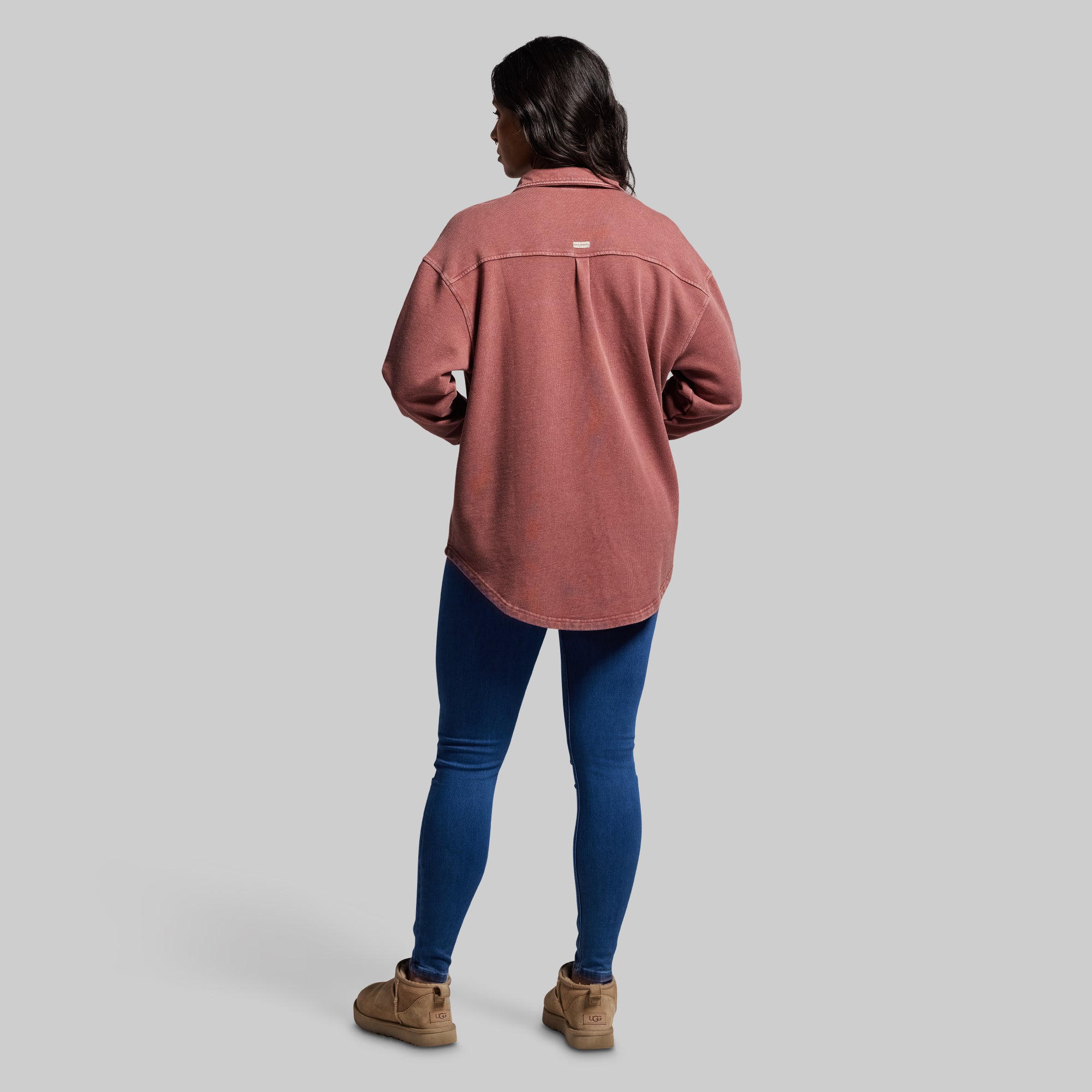 Women's Oversized Washed Button Up (Rosewood) - Image 6