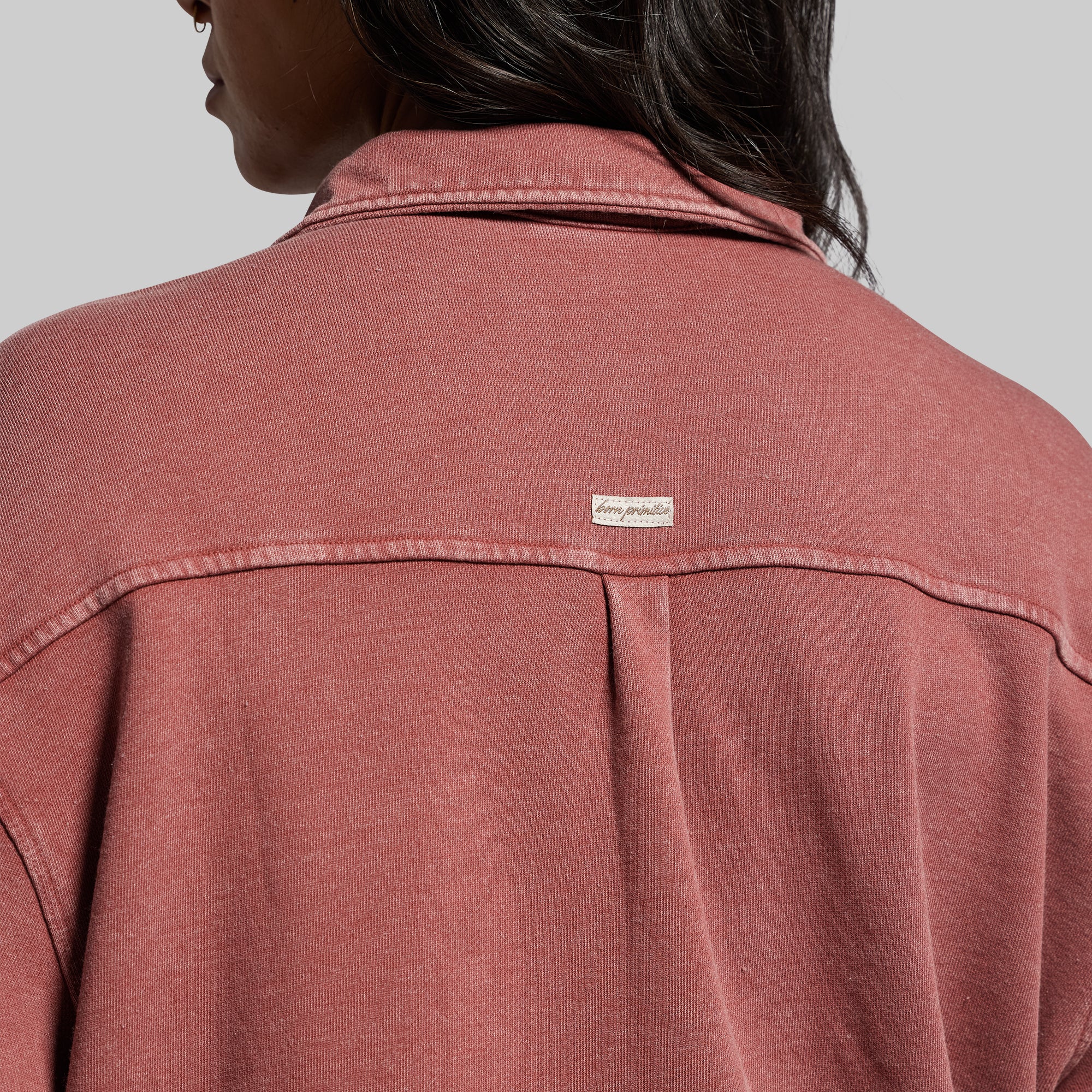 Women's Oversized Washed Button Up (Rosewood) - Image 4