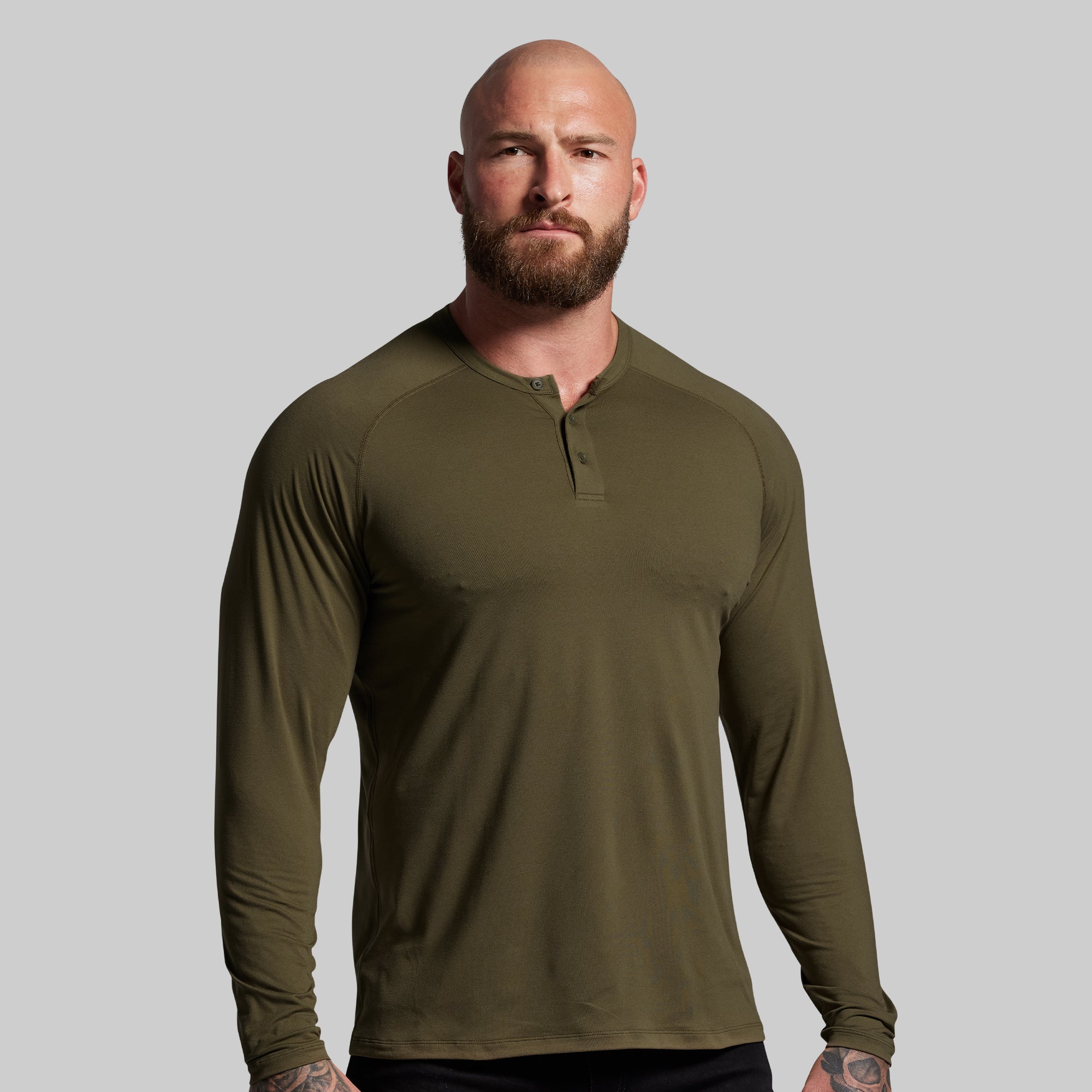 BP Premium Basic Henley (OD Green)