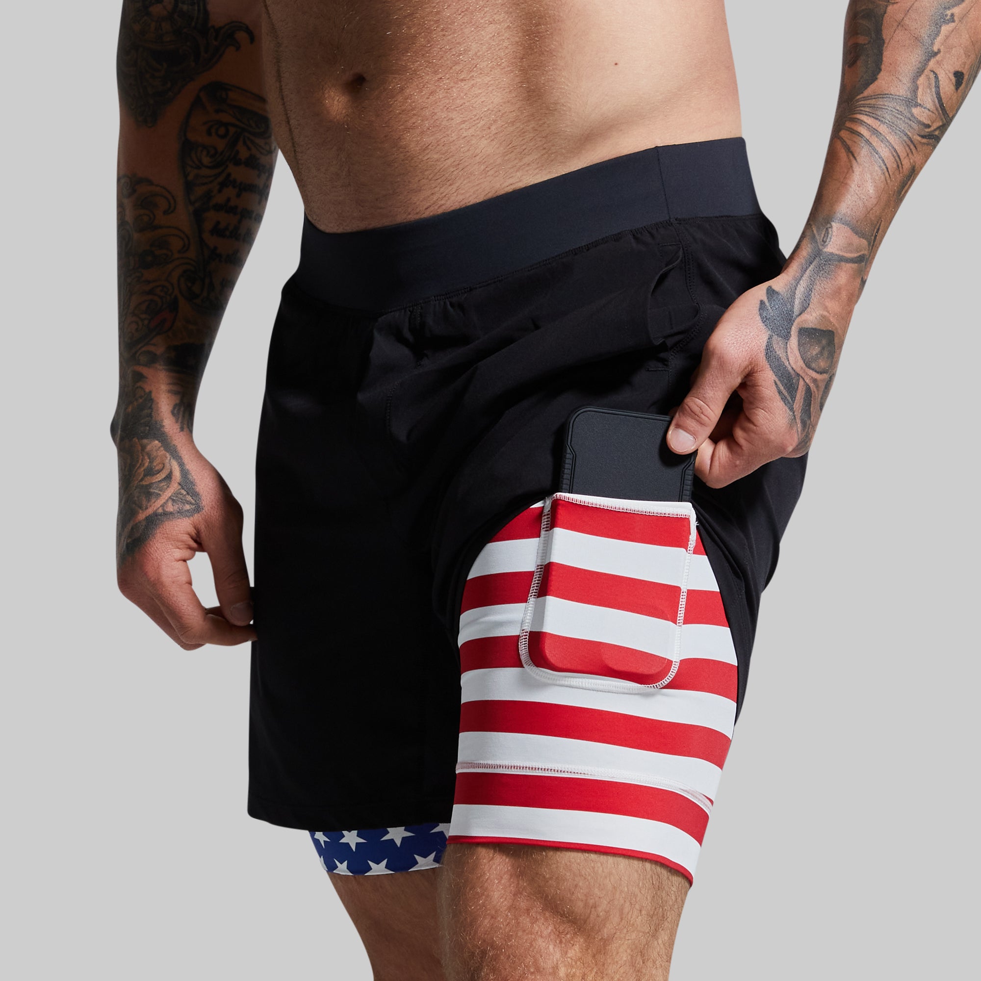 Versatile Short w/ Compression 7 (Black Liberty) - Image 2