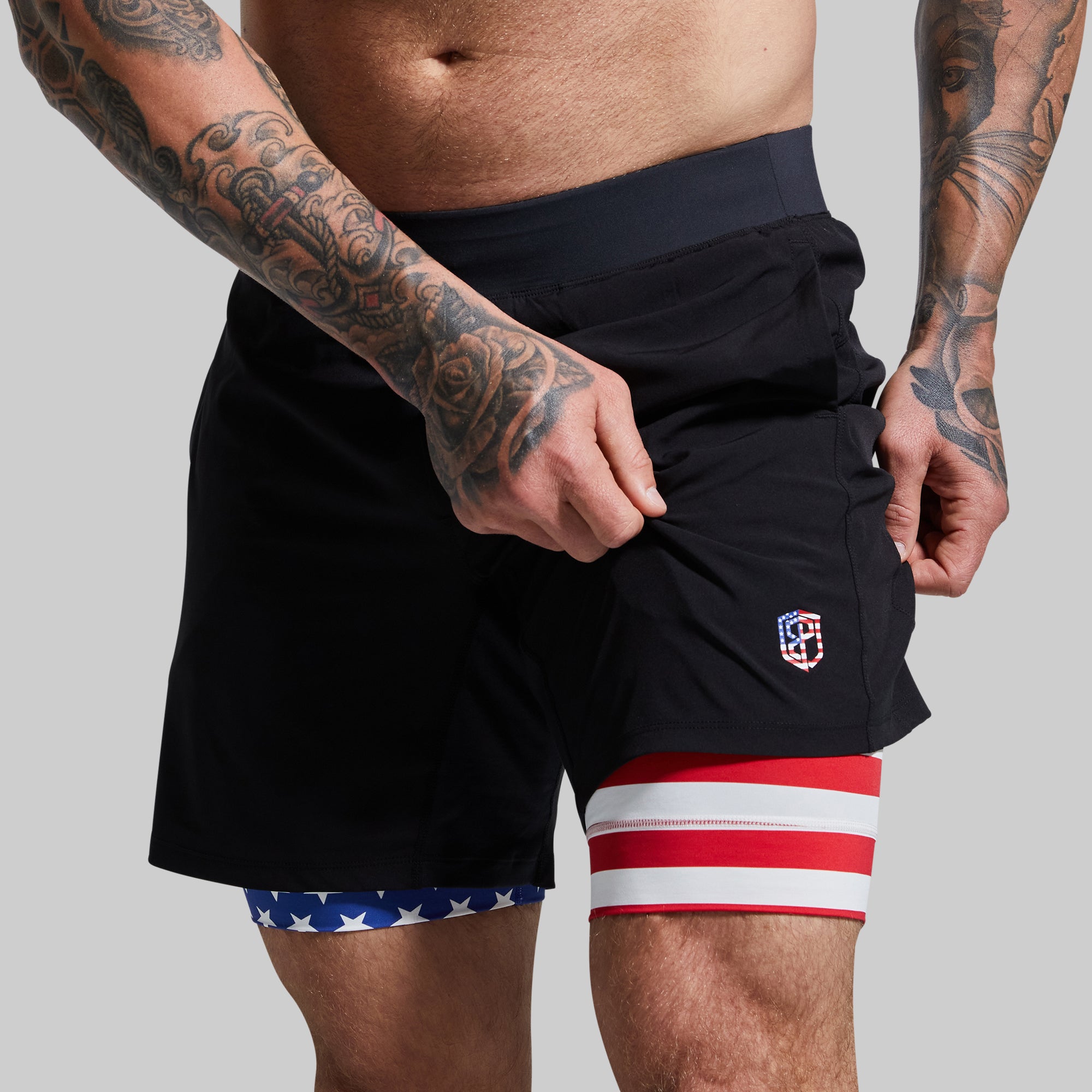 Versatile Short w/ Compression 7 (Black Liberty) - Image 4