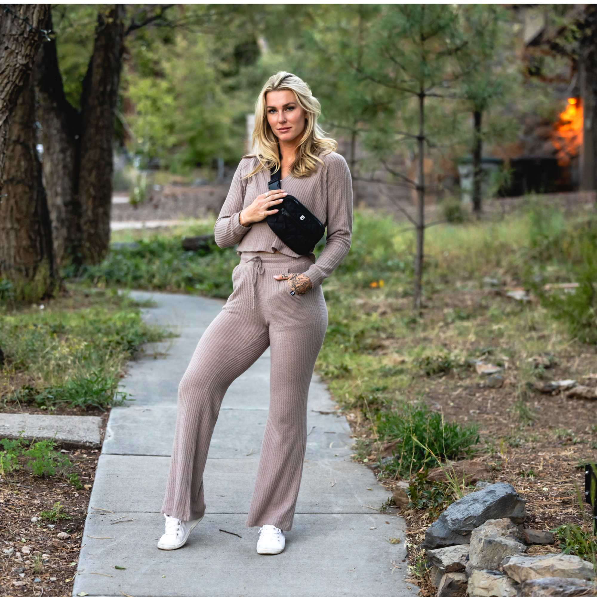 R and R Waffle Lounge Pant (Stucco) - Image 2