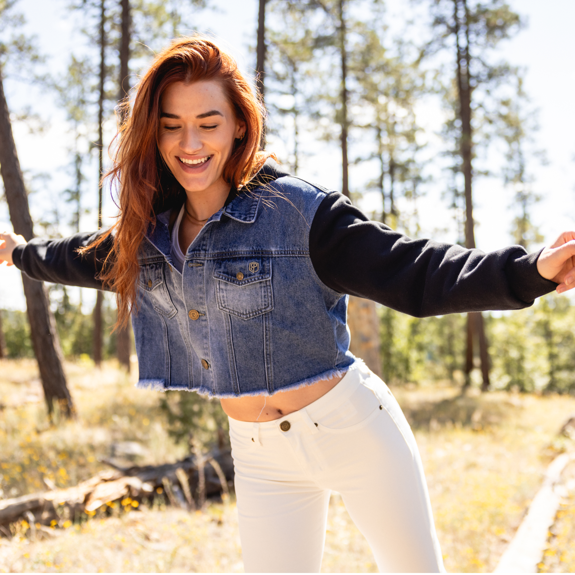 Into the Sunset Hooded Jean Jacket (Mid Wash) - Image 9