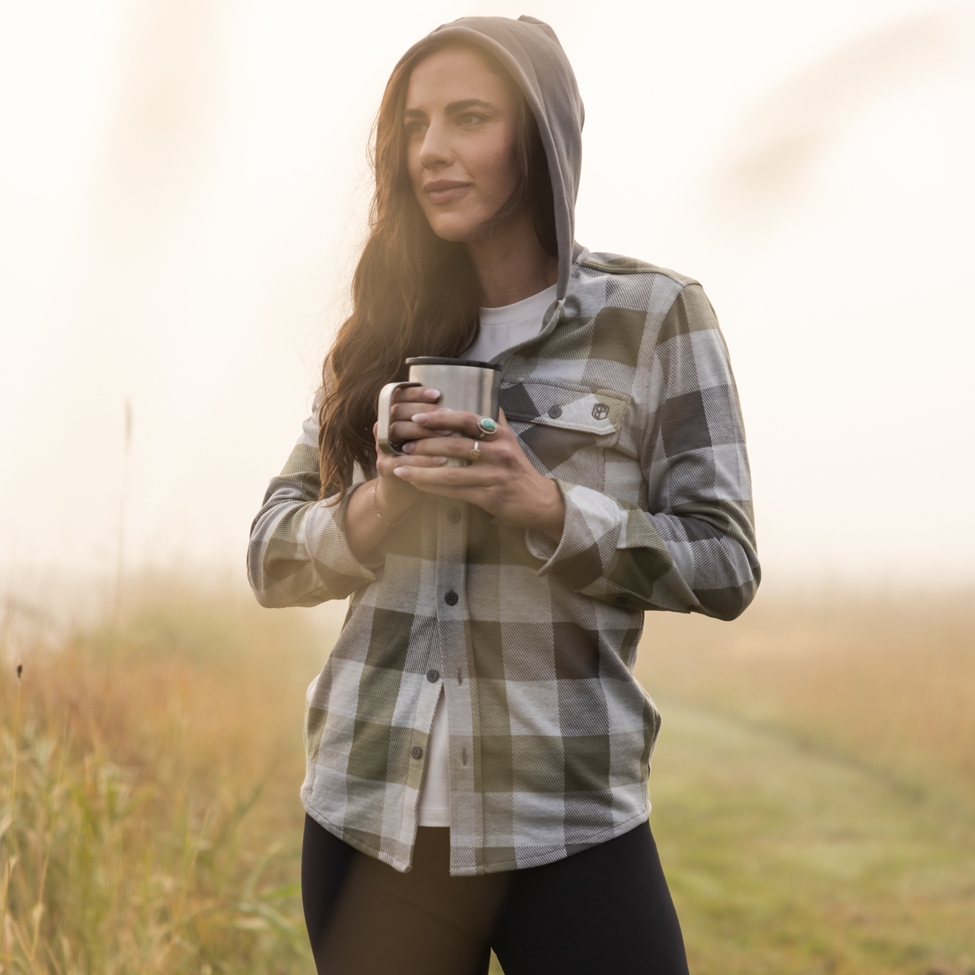 Hooded Woodsman Stretchy Flannel (Creekside) - Image 2