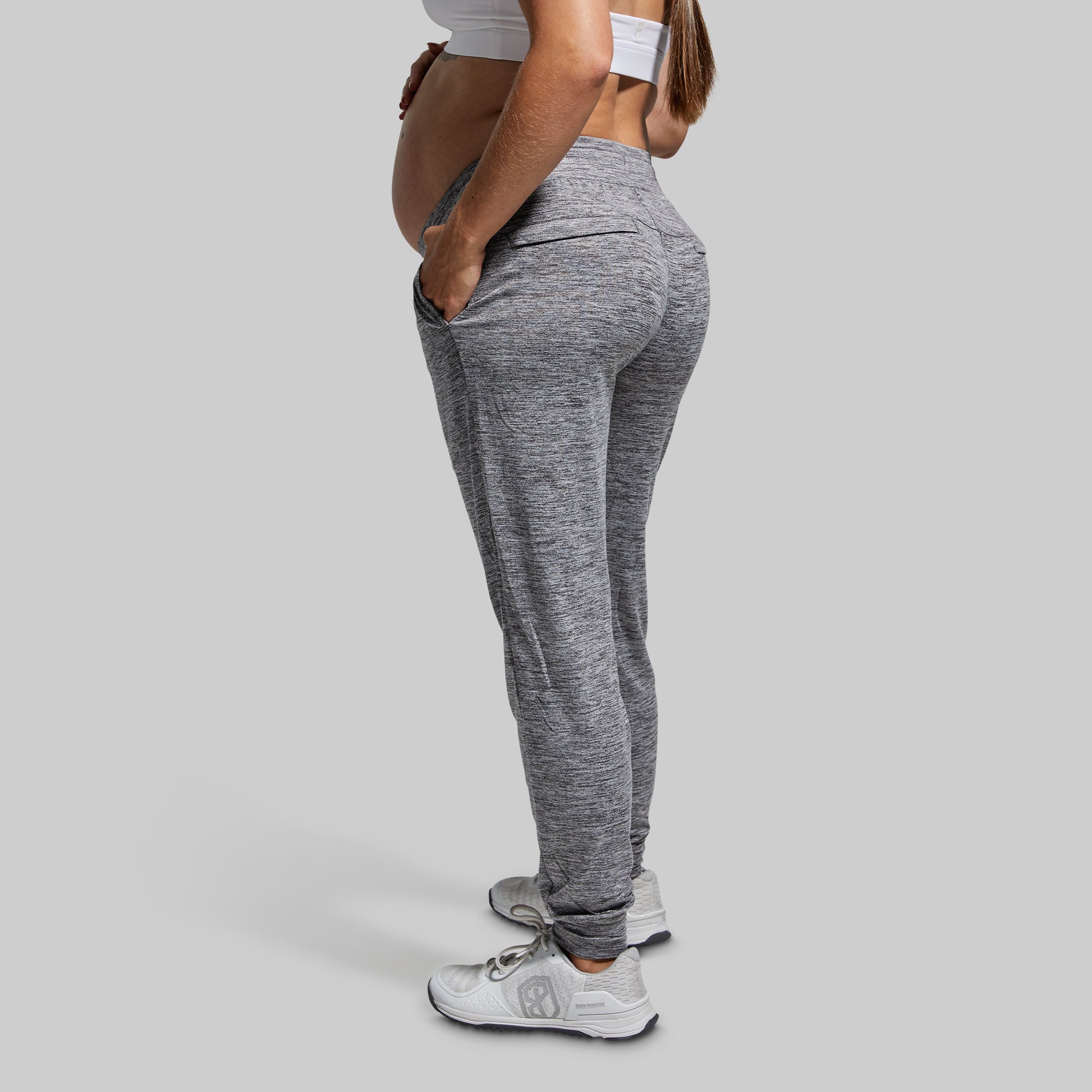Maternity Rest Day Athleisure Jogger (Heather Grey) - Image 2