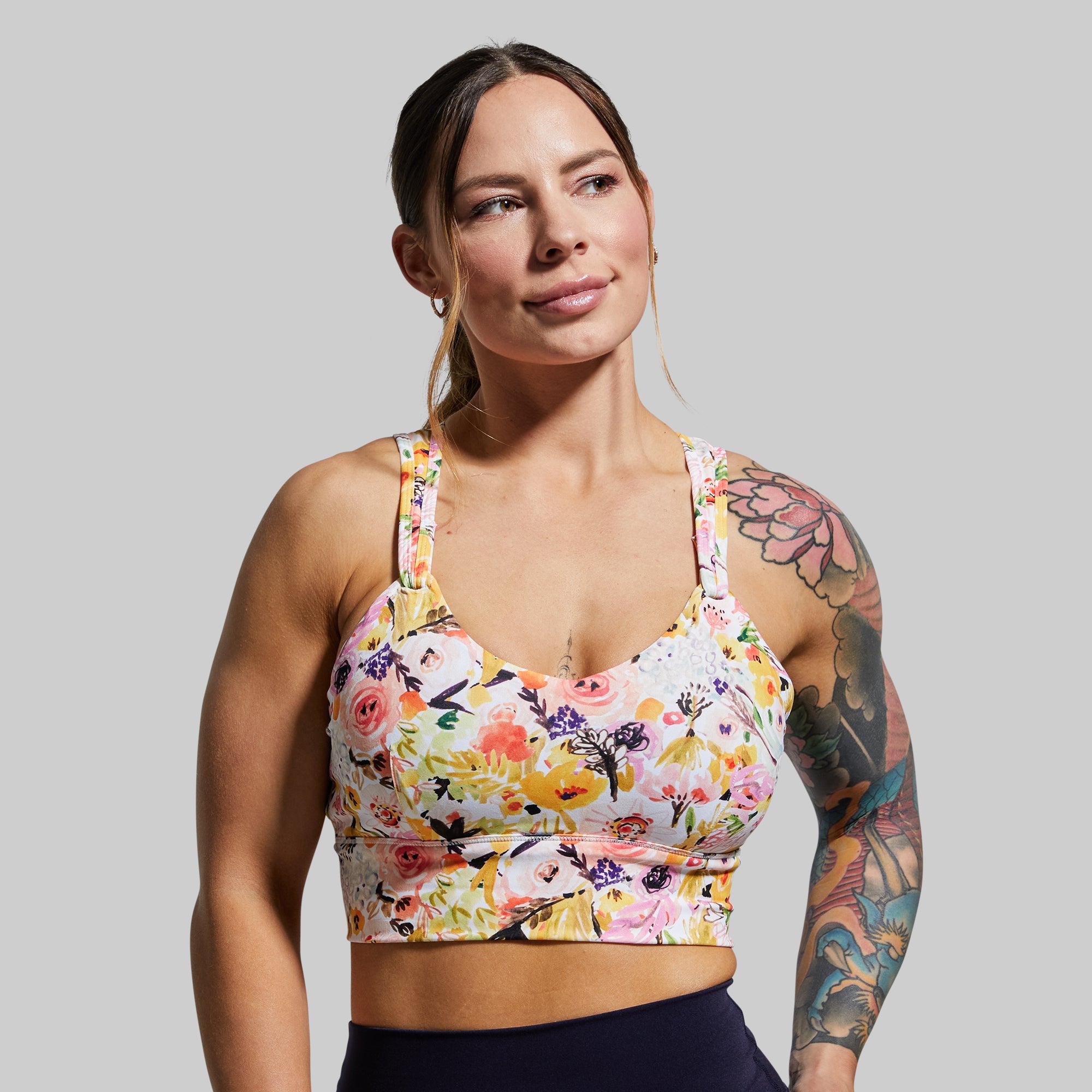 Milk and Muscles Nursing Sports Bra (Watercolor Fields) - Image 2