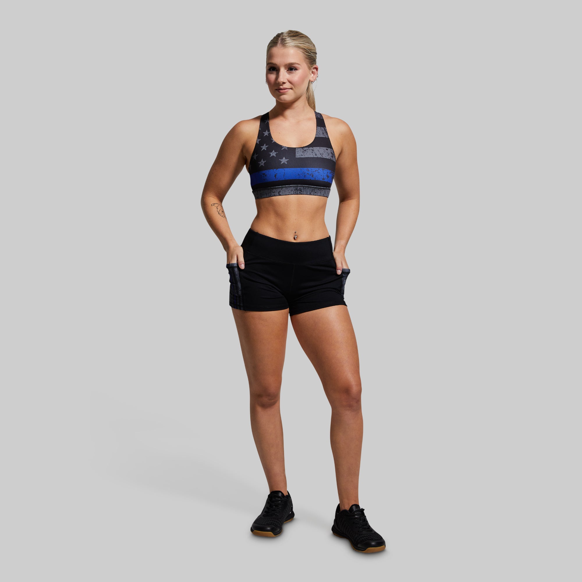 Your Essential Sports Bra (Thin Blue Line Gunmetal) - Image 4