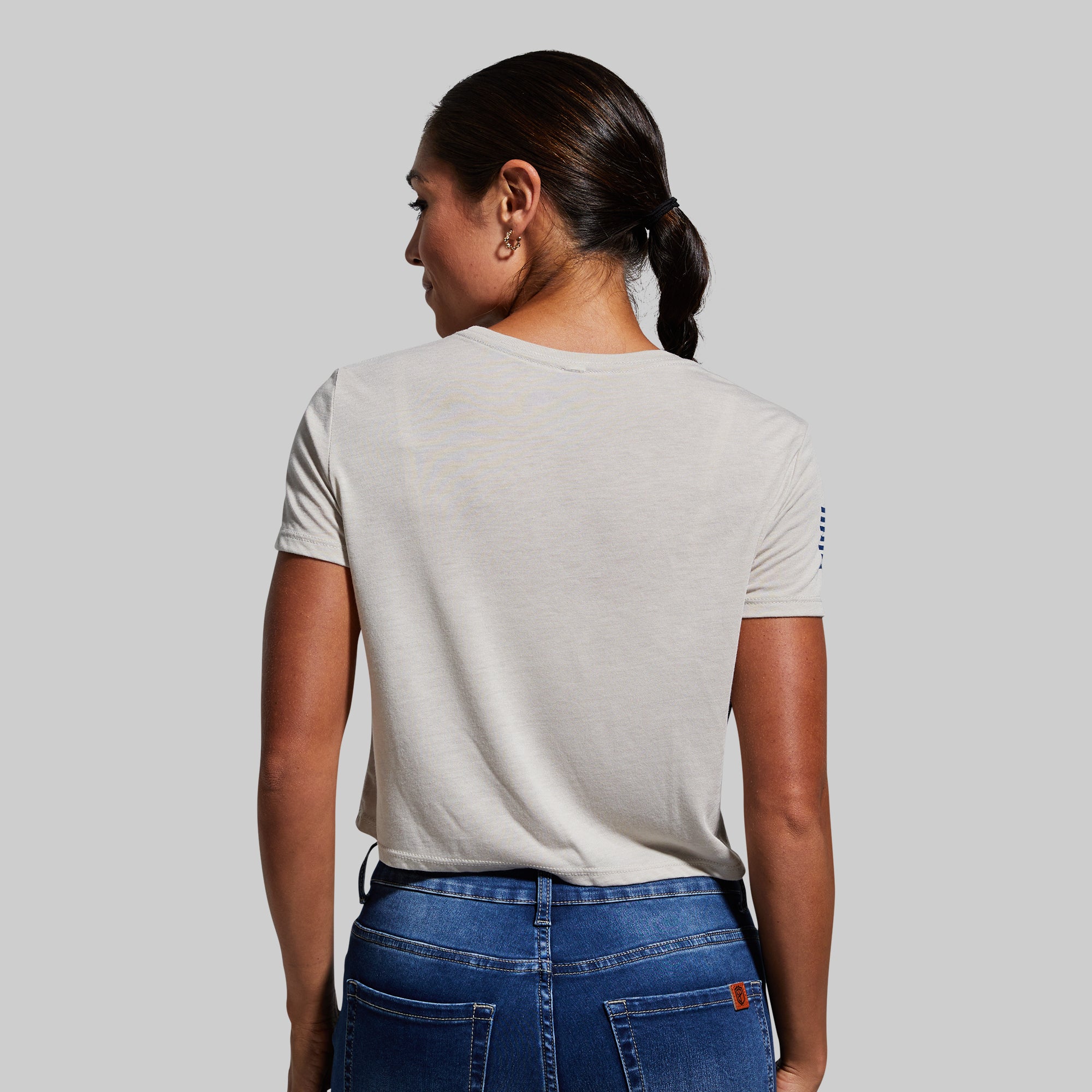 Property of Born Primitive Crop Tee (Heather Dust) - Image 3