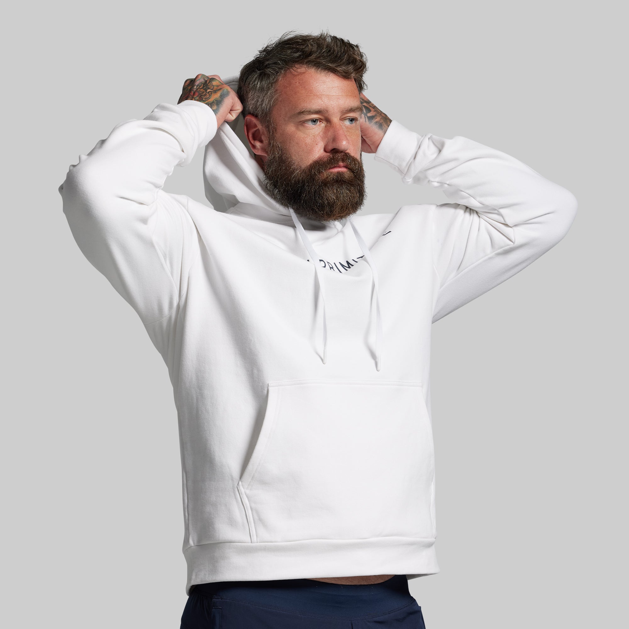 BP Classic Men's Unmatched Hoodie (White) - Image 5