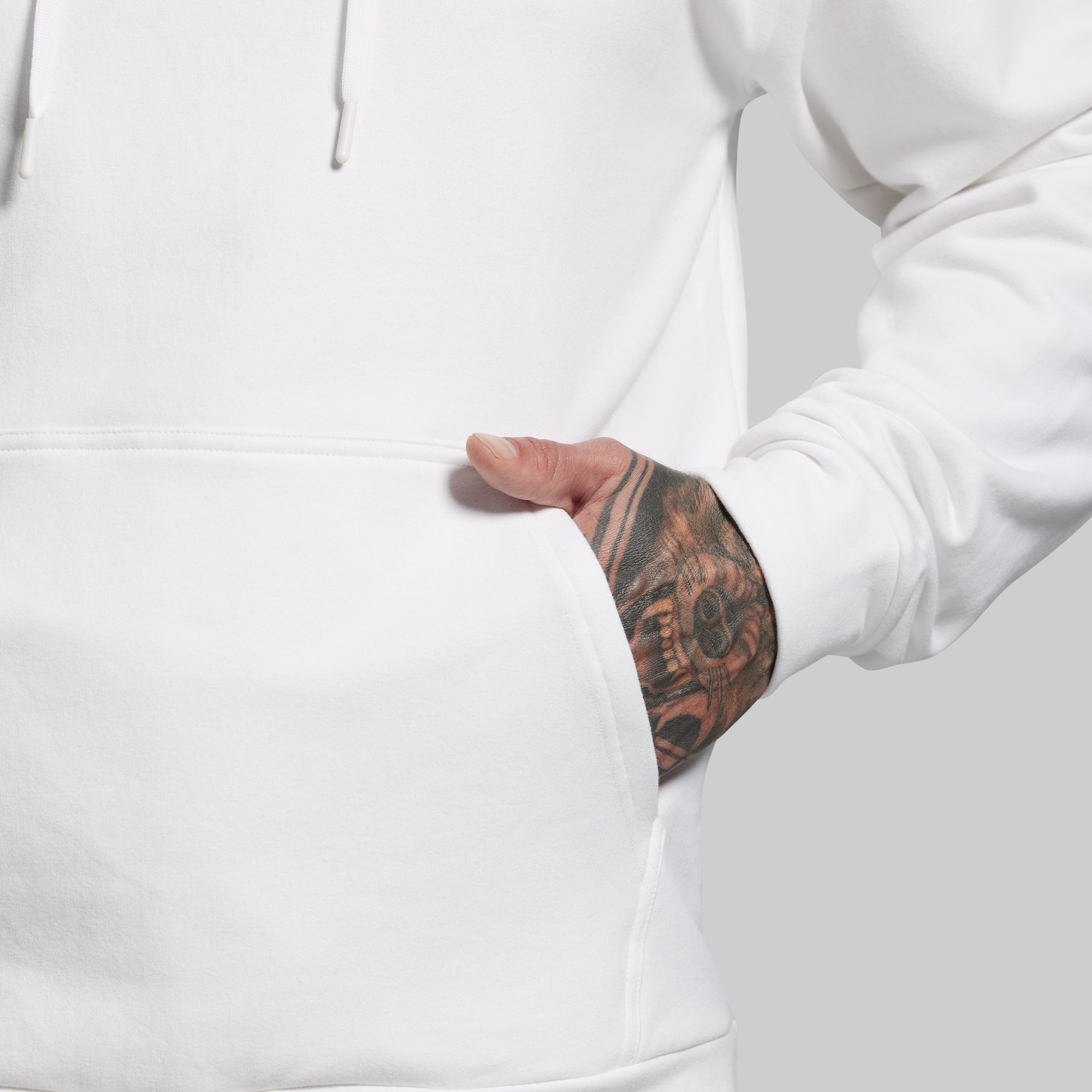 BP Classic Men's Unmatched Hoodie (White) - Image 4