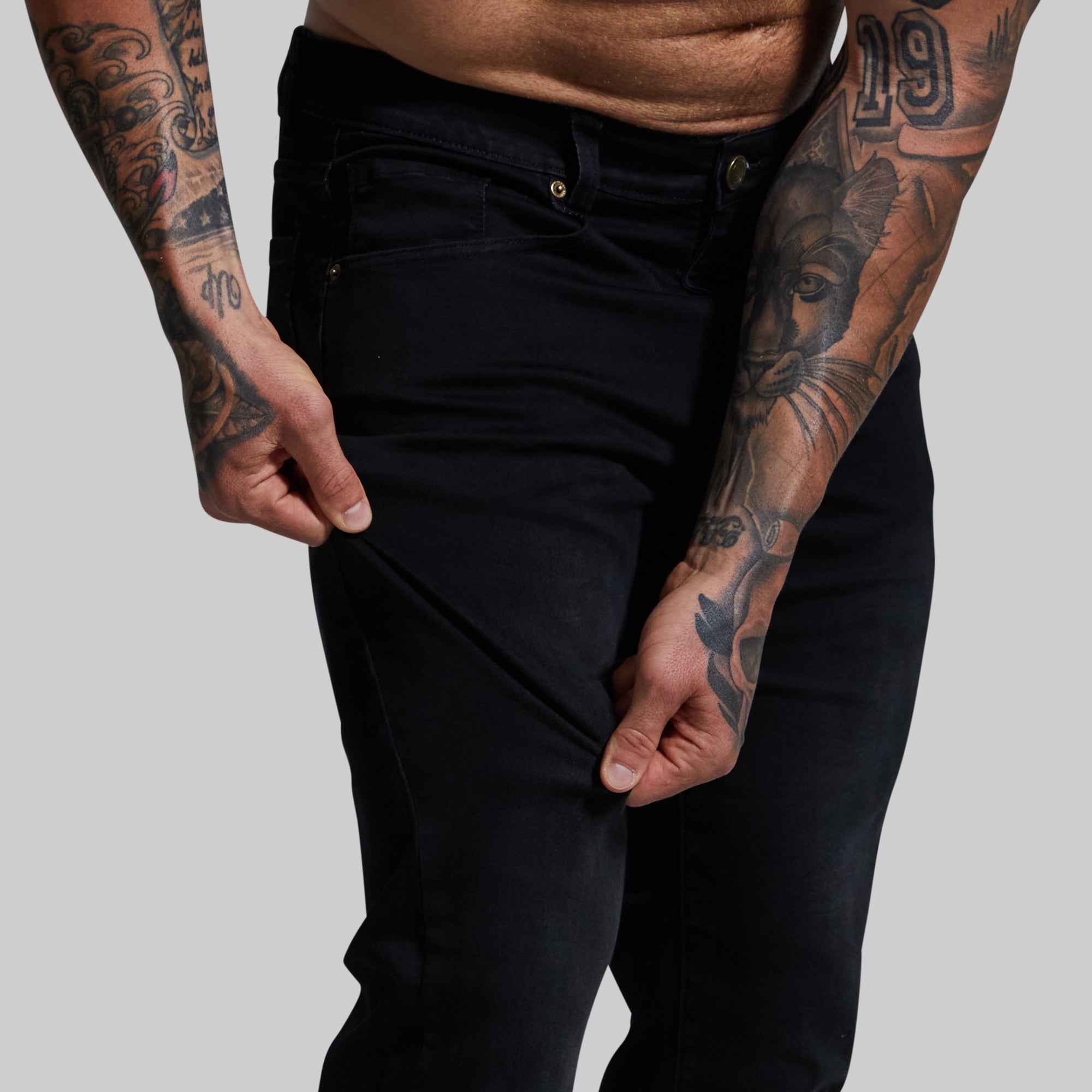FLEX Stretchy Athletic Fit Jean (Black) - Image 4