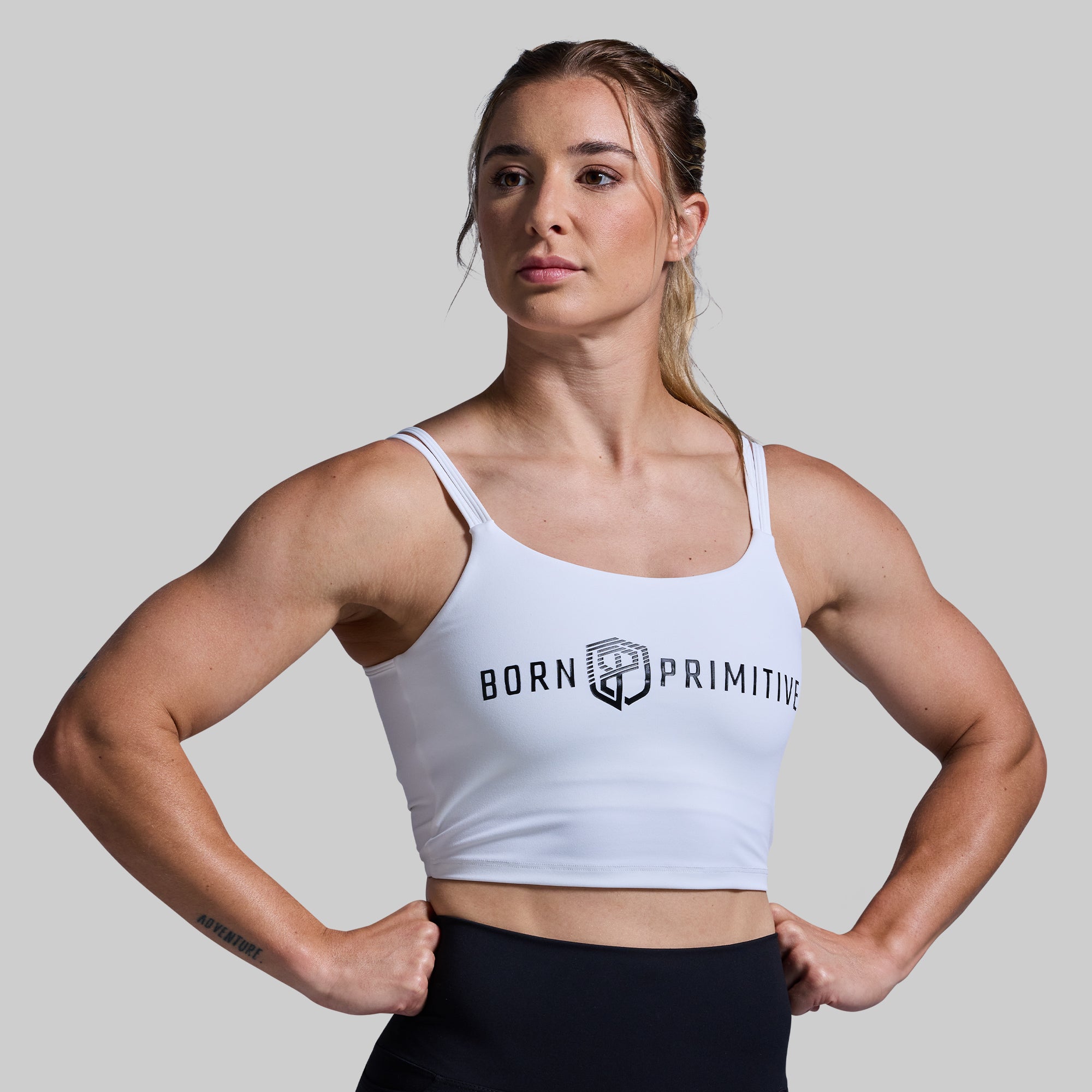 Don't Get It Twisted Sports Bra (Brand Strength-White Black) - Image 2
