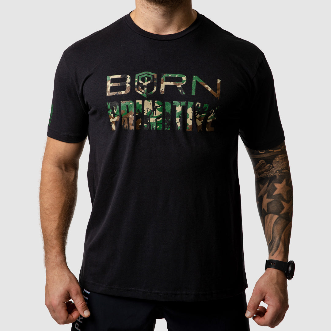 Hungriest Man Eats T-Shirt 2.0 (Woodland-Black) - Image 2