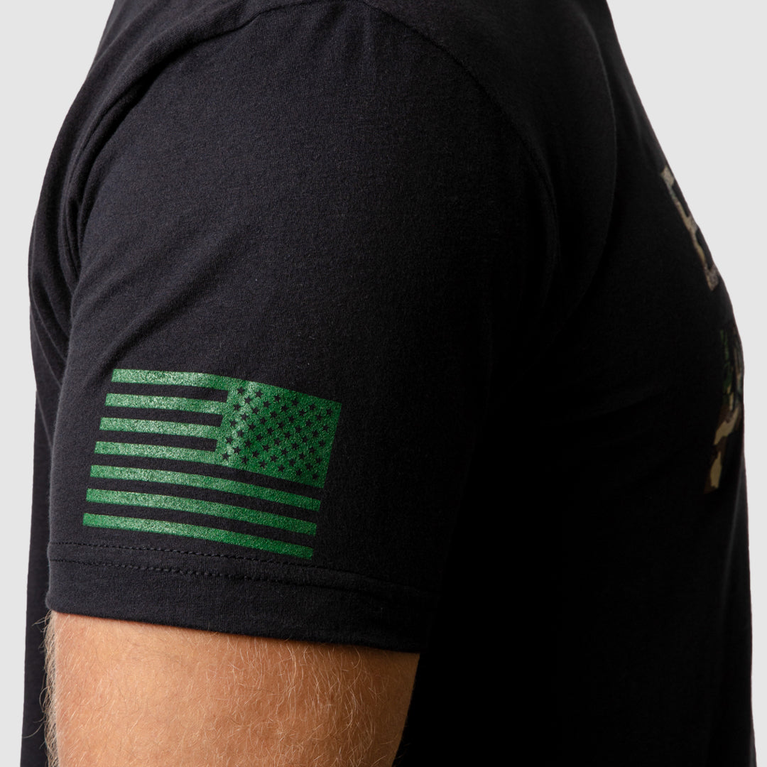 Hungriest Man Eats T-Shirt 2.0 (Woodland-Black) - Image 4