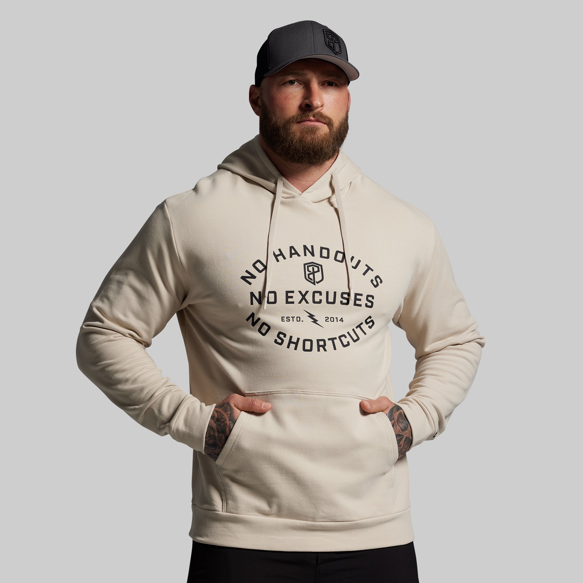 No Excuses Men's Unmatched Hoodie (Pumice) - Image 6