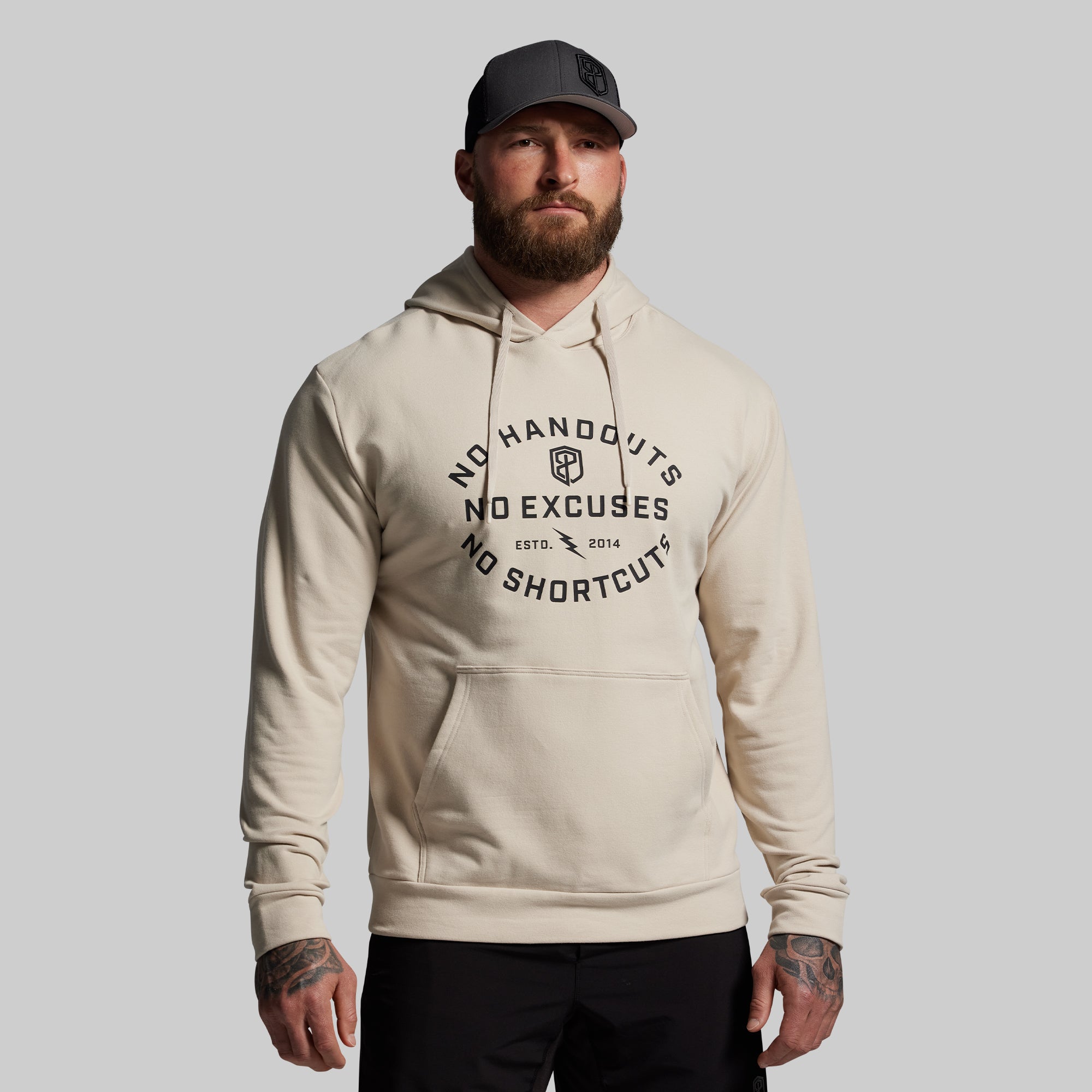 No Excuses Men's Unmatched Hoodie (Pumice)