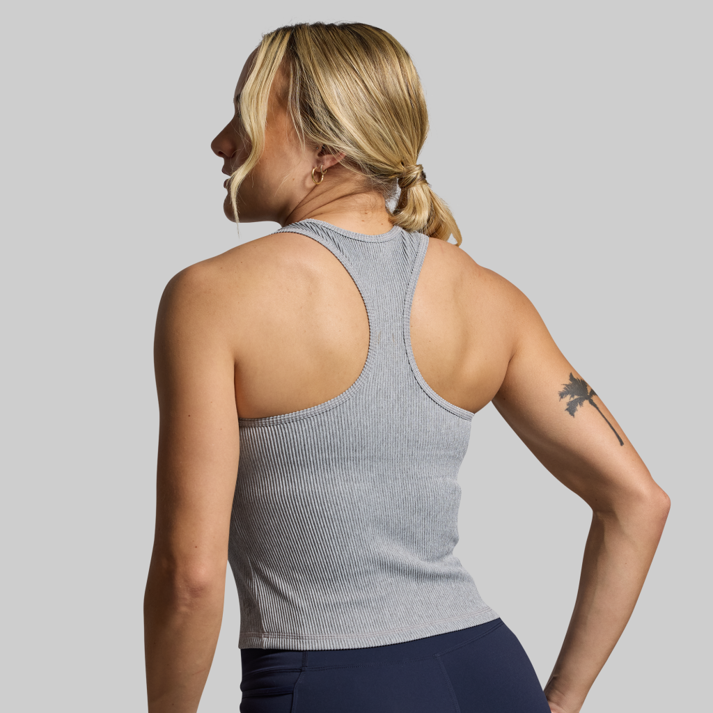 Perfect Ribbed Tank (Heather Grey)