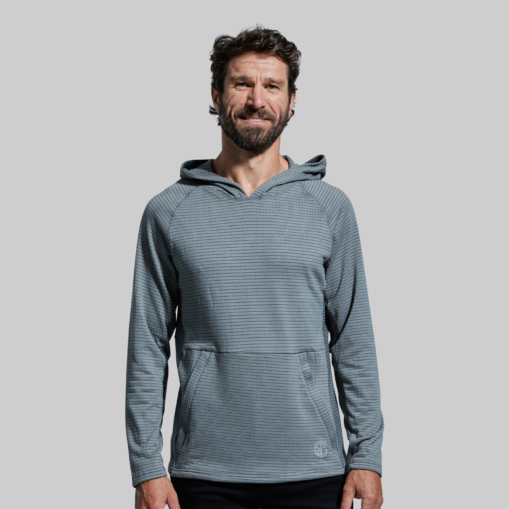 Grid Fleece Hoodie (Cool Grey) - Image 4