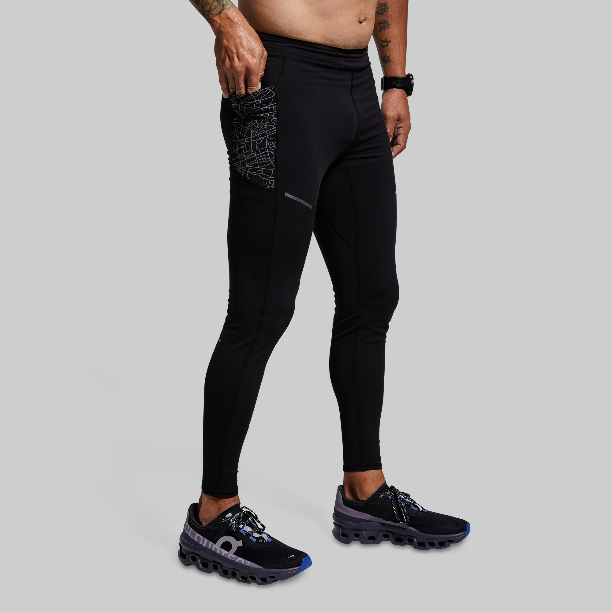 Men's Pace Running Tight (Black) - Image 4