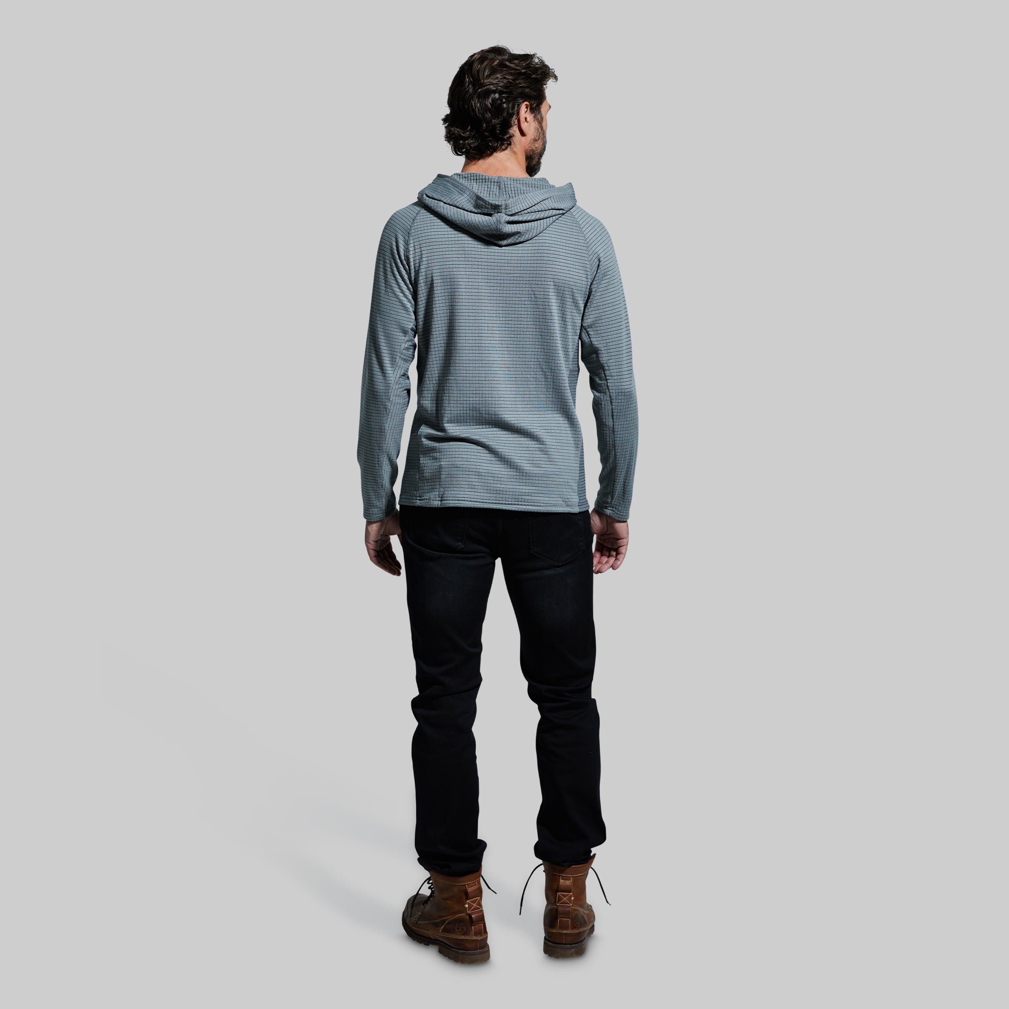 Grid Fleece Hoodie (Cool Grey) - Image 6