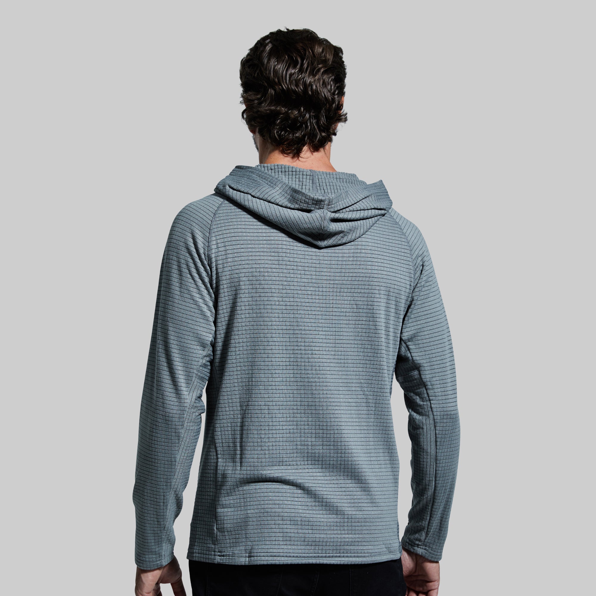 Grid Fleece Hoodie (Cool Grey) - Image 2