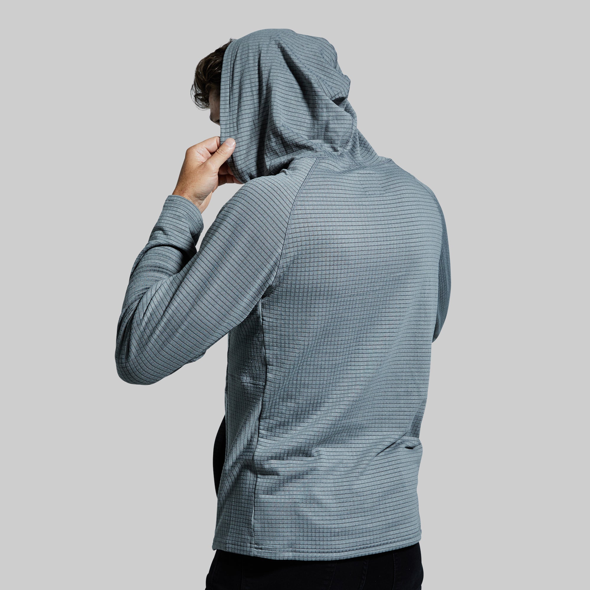 Grid Fleece Hoodie (Cool Grey) - Image 3