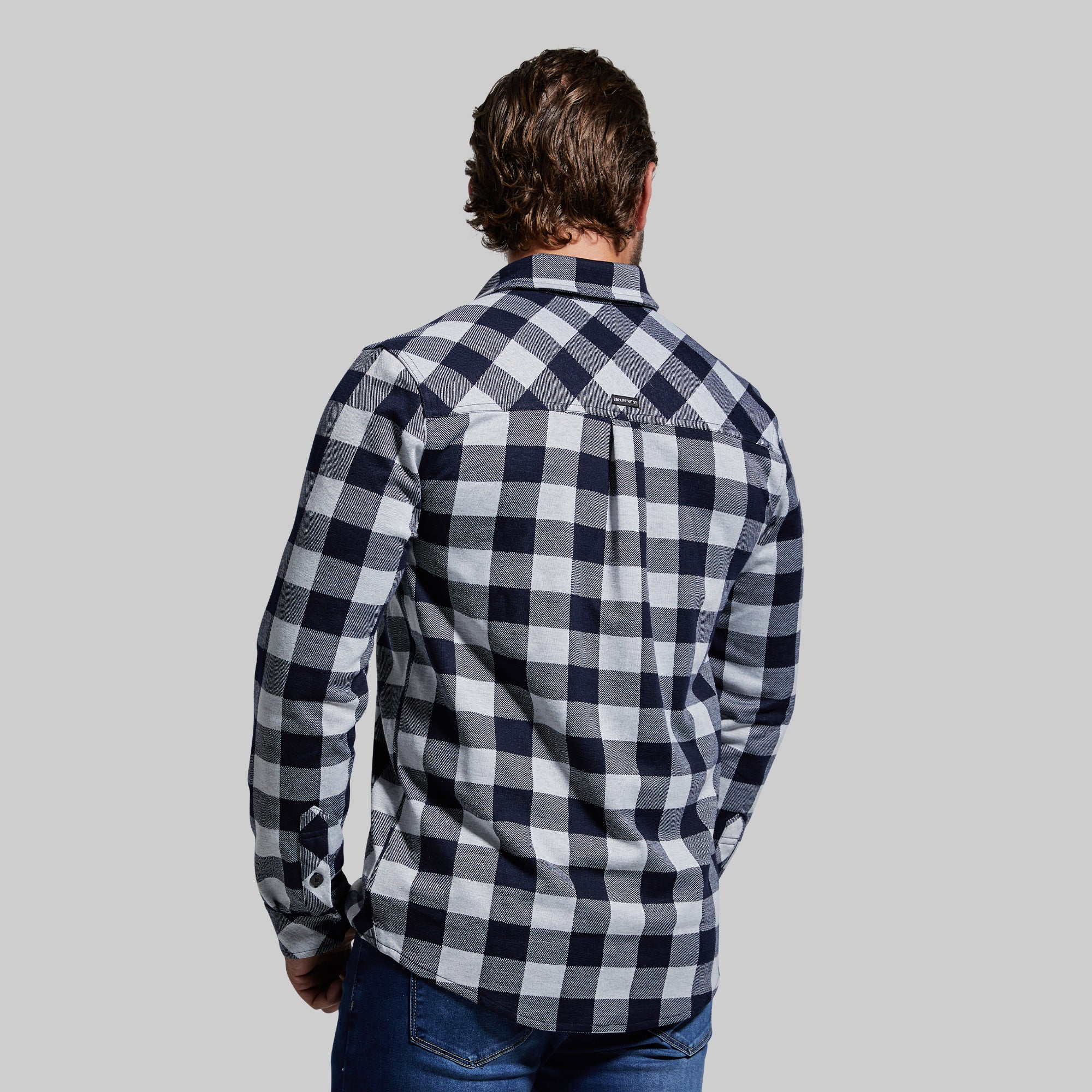 Woodsman Stretchy Flannel (Navy/White) - Image 9