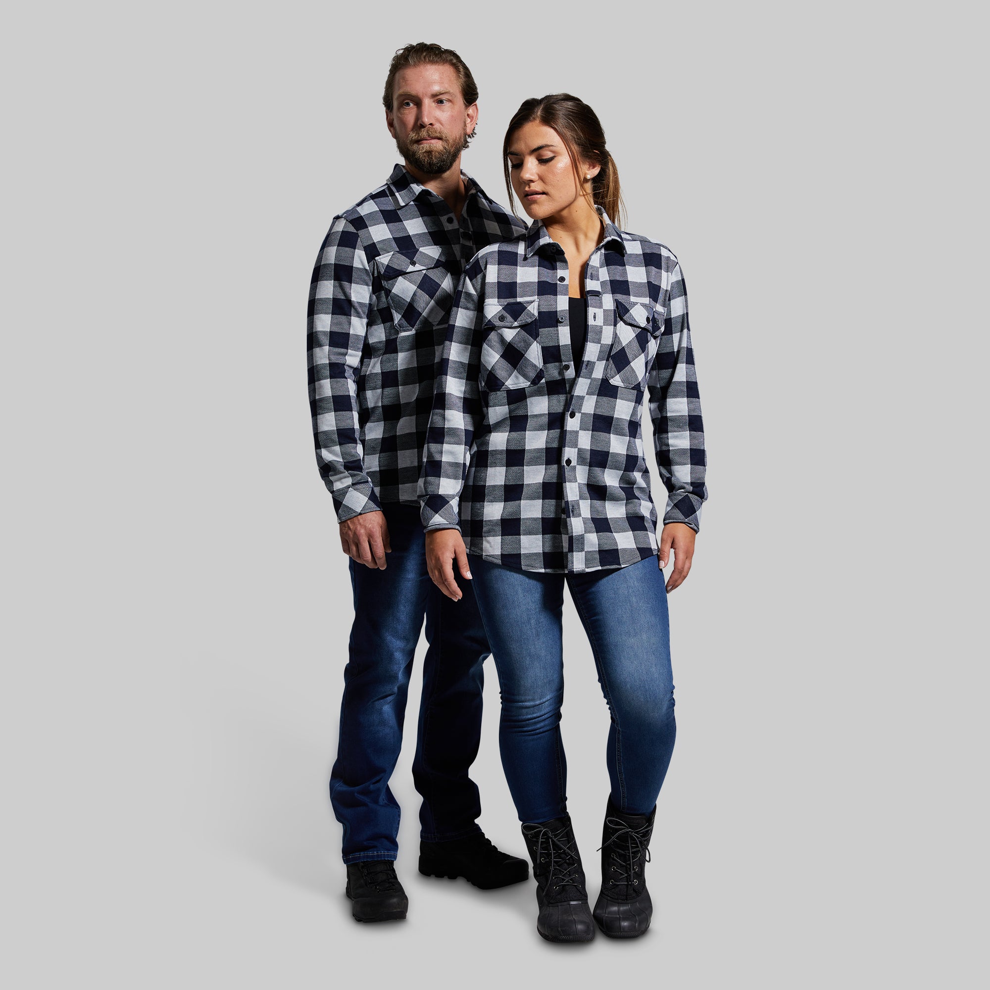 Woodsman Stretchy Flannel (Navy/White) - Image 10