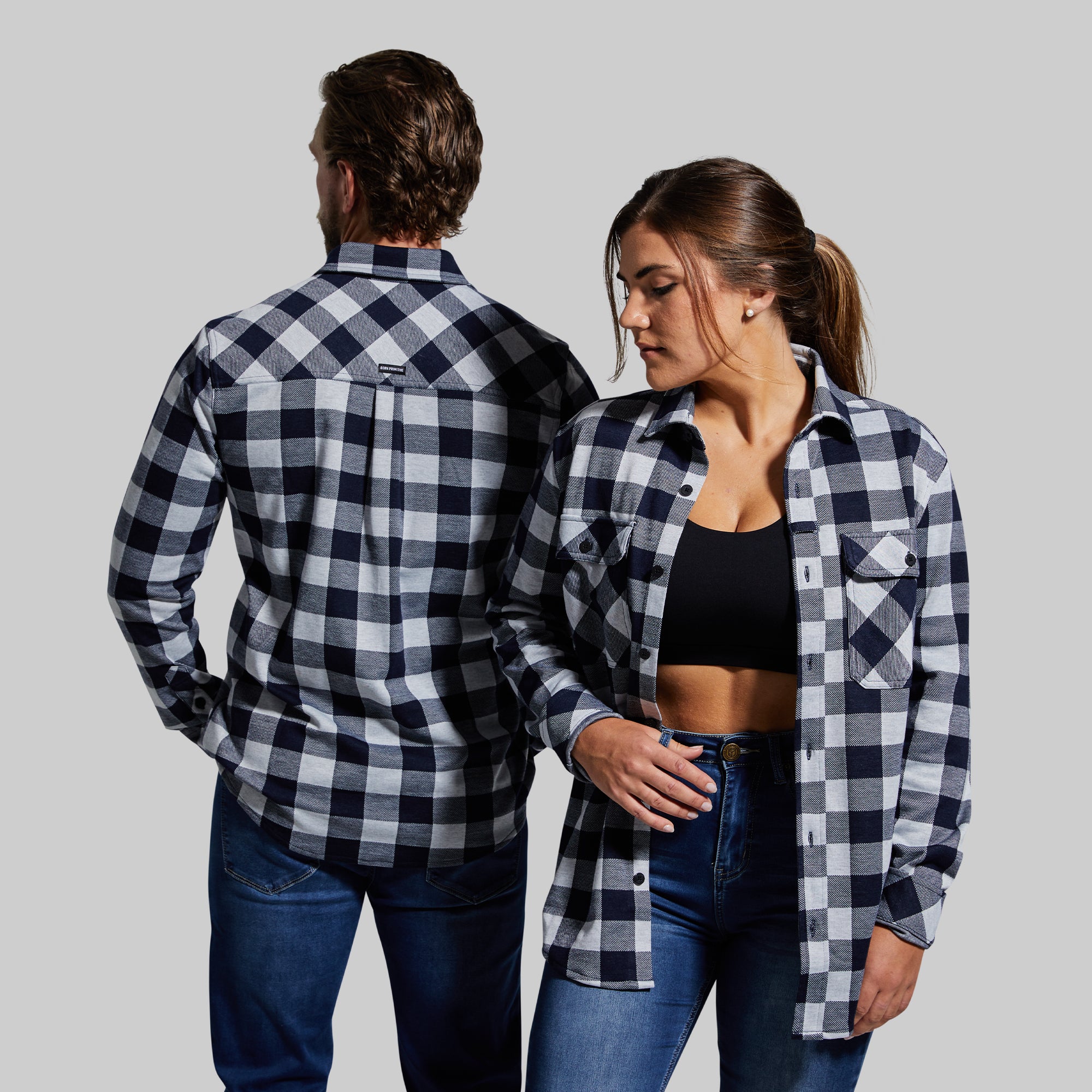 Woodsman Stretchy Flannel (Navy/White) - Image 4