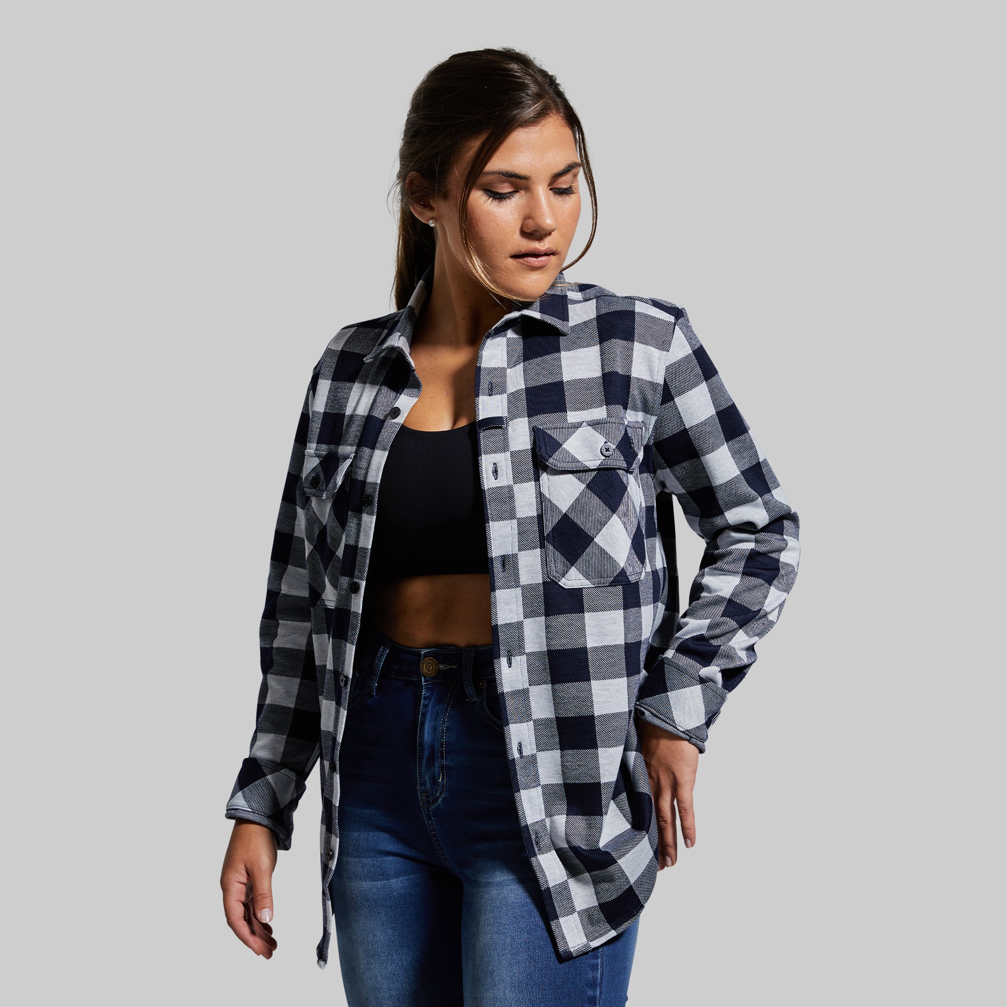 Woodsman Stretchy Flannel (Navy/White) - Image 3