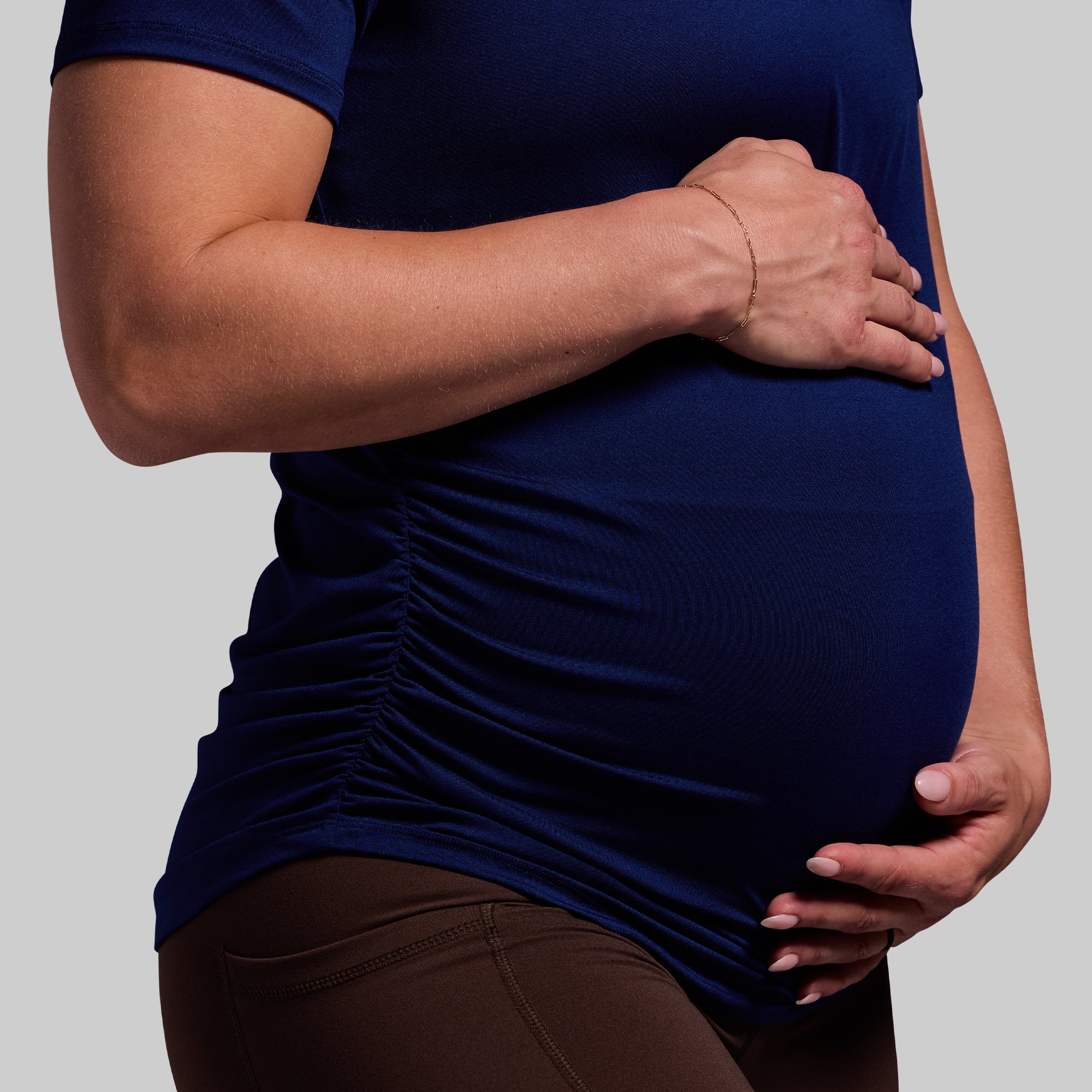 Maternity Athleisure Short Sleeve V-Neck (Blue Depths) - Image 5