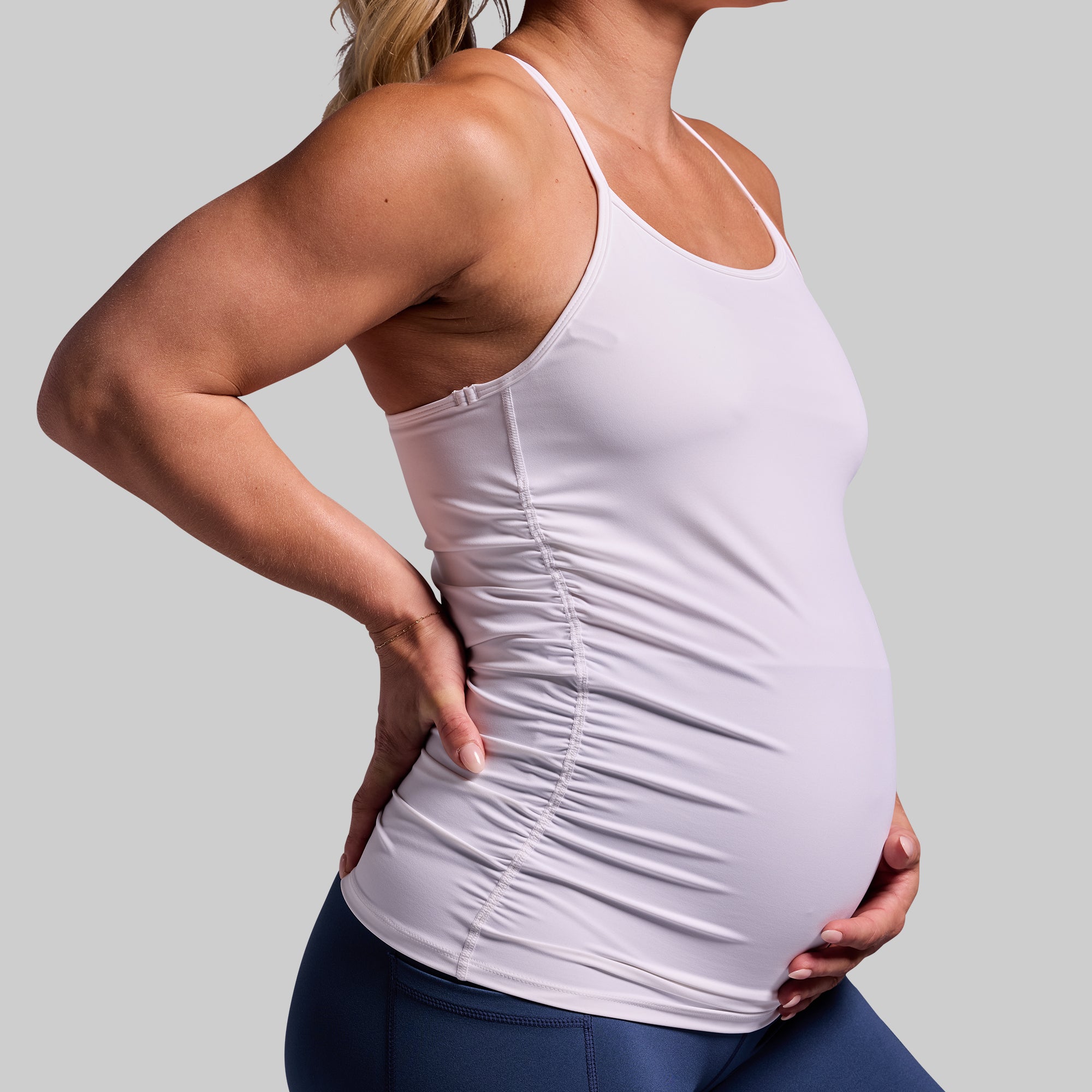 Maternity Drop Shot Tank (White) - Image 3