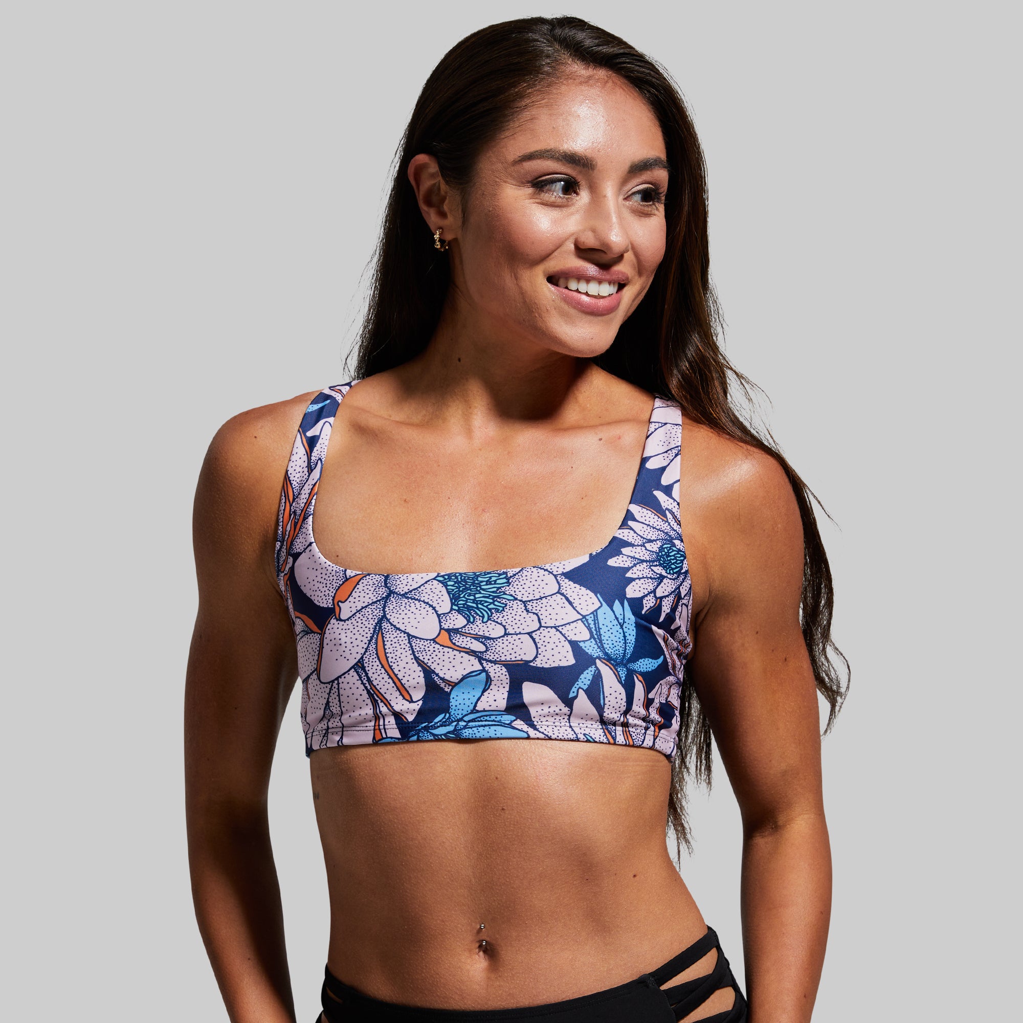 Primitive Bikini Top (Water Lillies Navy) - Image 2