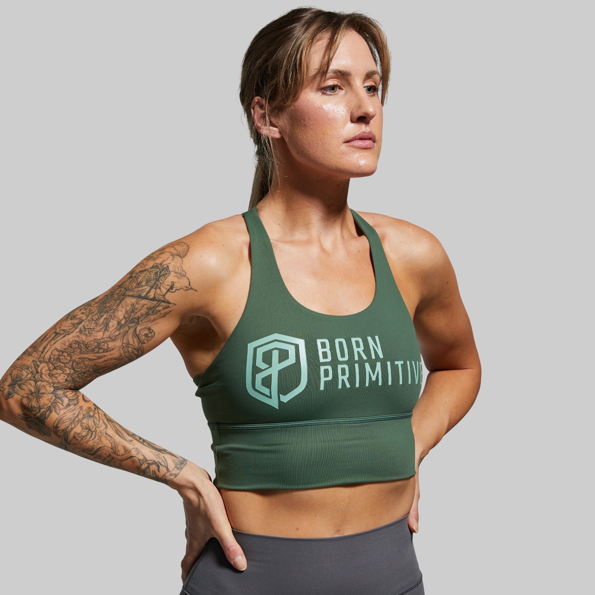 Crossfire Original Sports Bra (Brand Strength-Forest Green) - Image 2