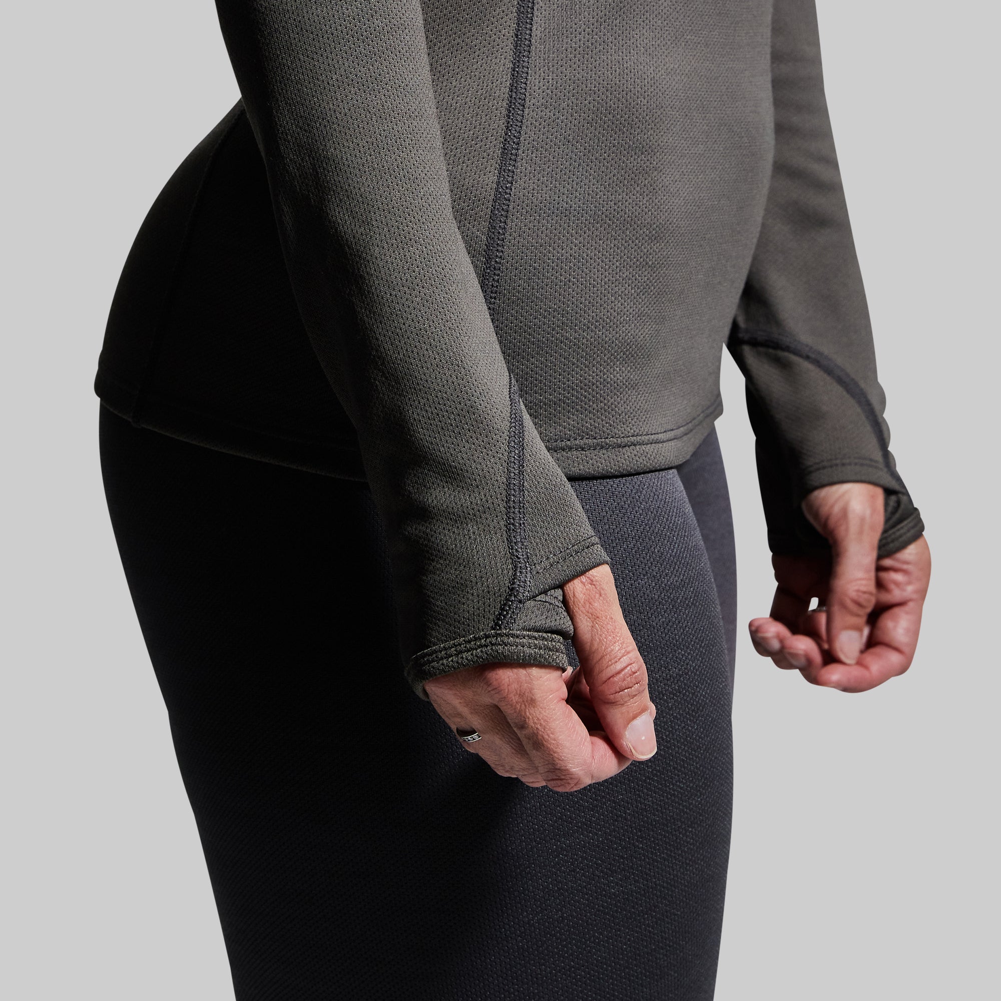Women's Ridgeline Heavy Base Layer Top (Wolf Grey) - Image 4